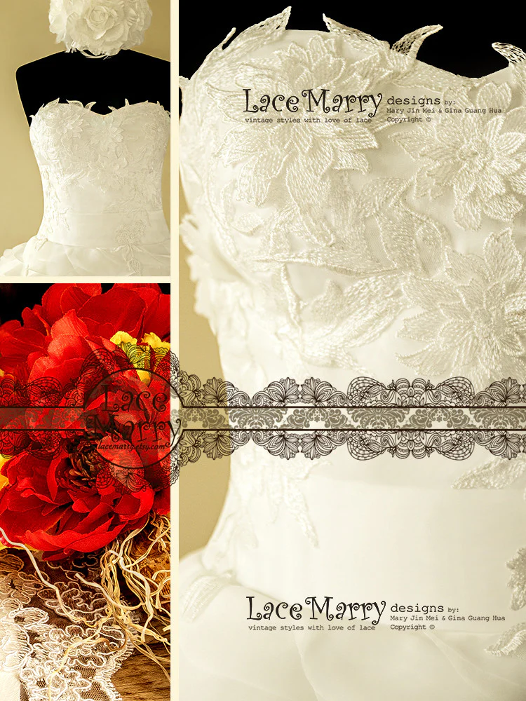 1950's Inspired Short Wedding Dress - Image 3