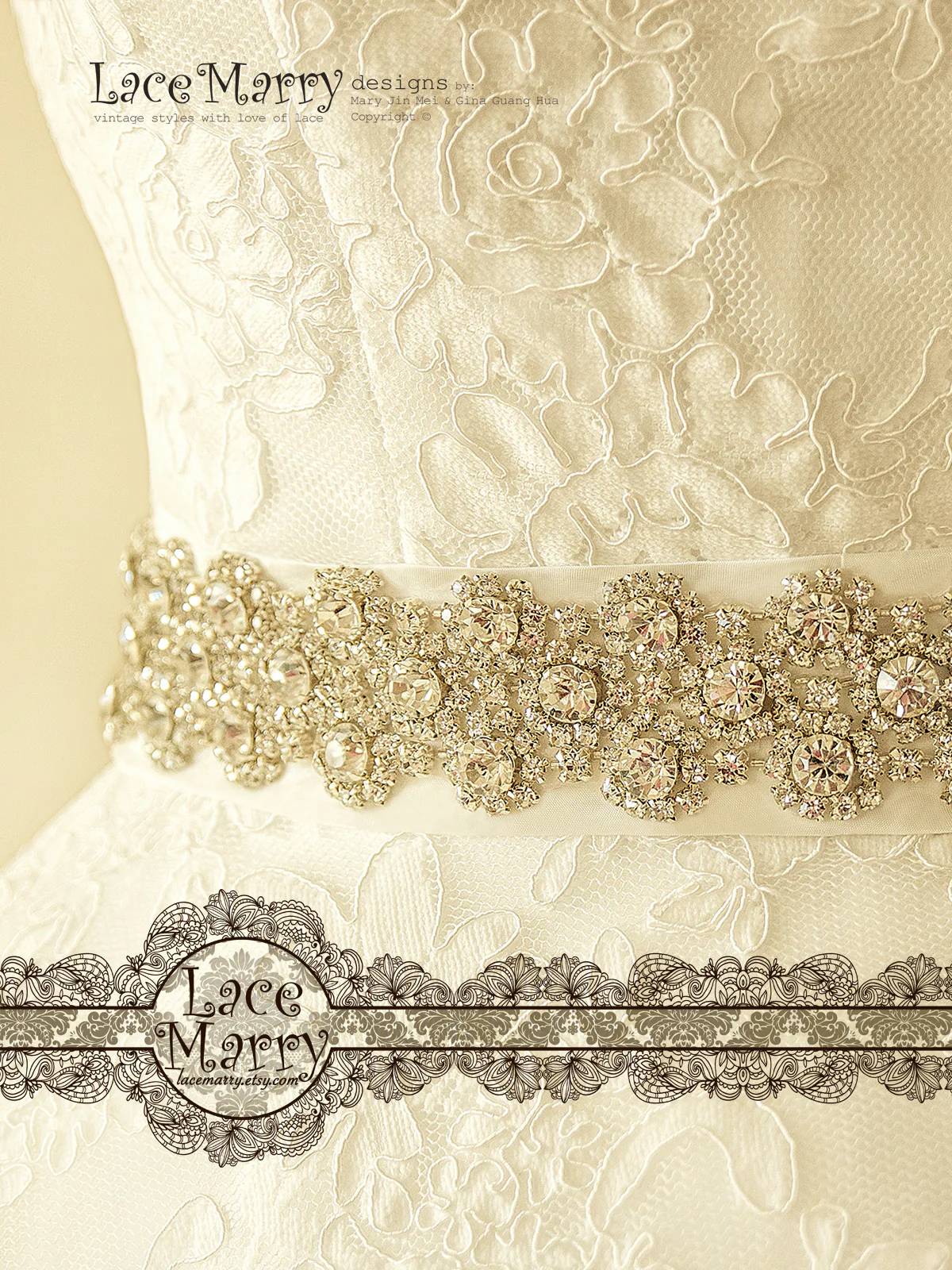 1950's Style Wedding Dress from Alencon Lace - Image 7