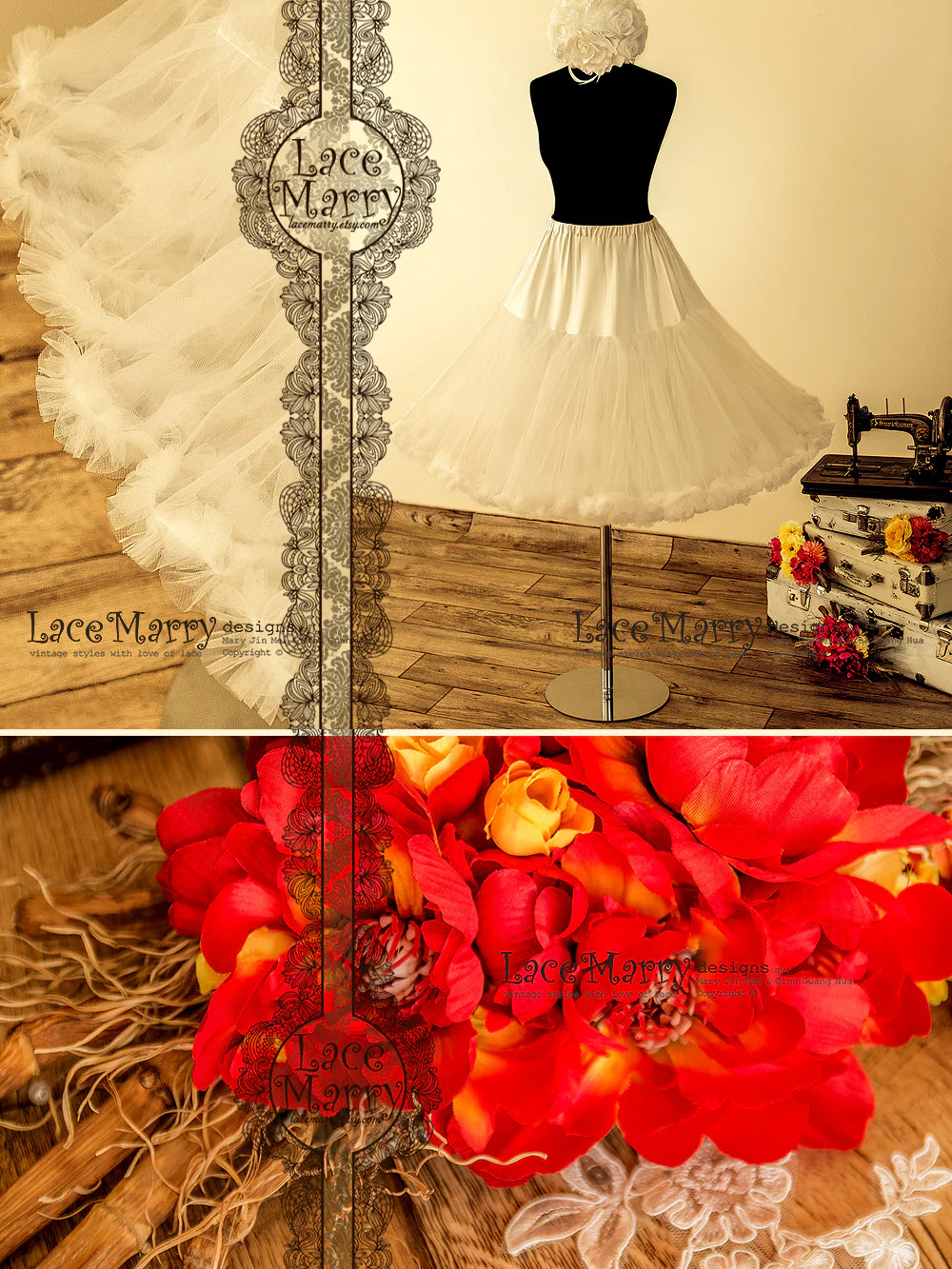 1950's Vintage Inspired Petticoat in Circle Sun Cut - Image 6