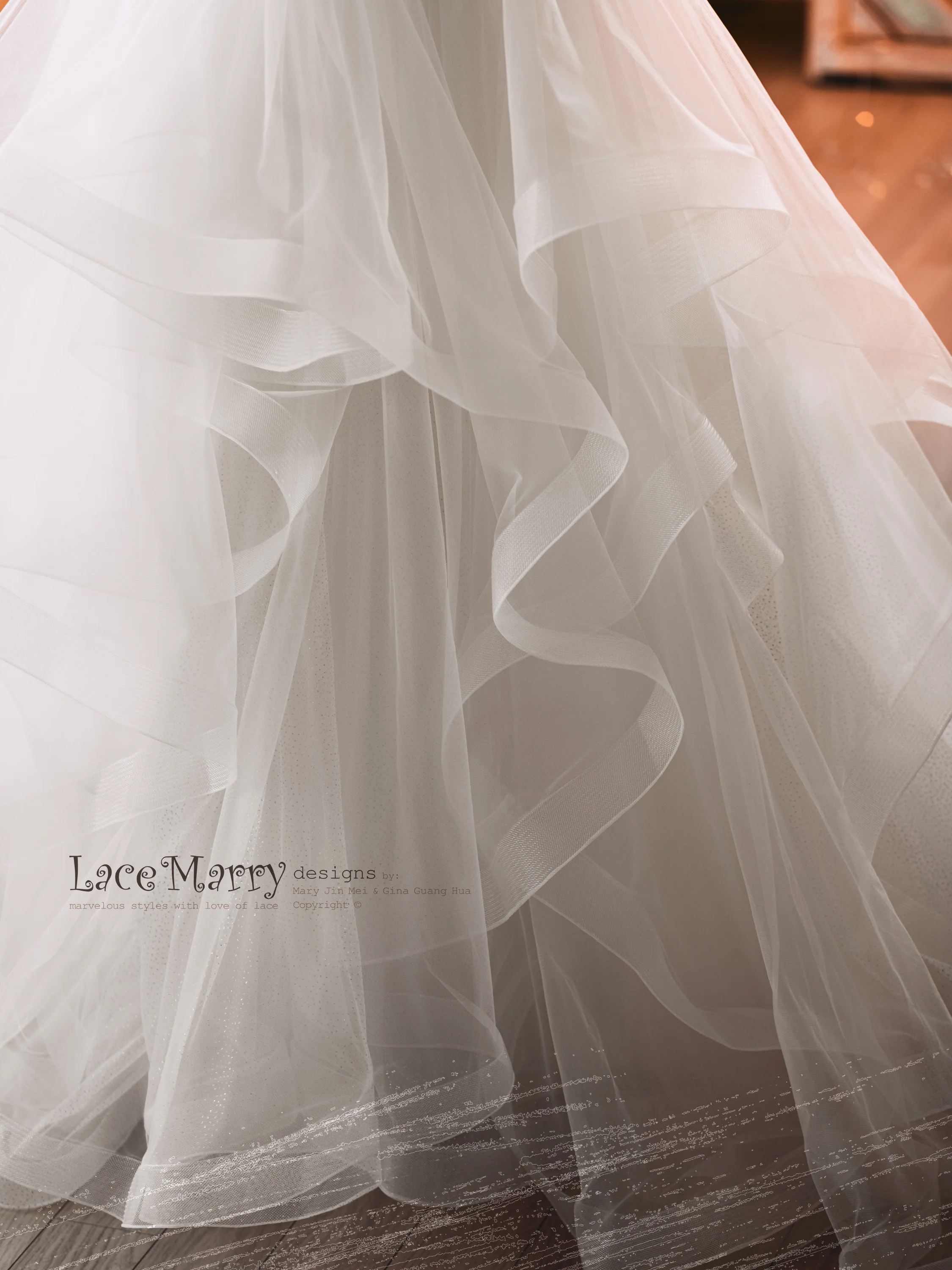 A Line Wedding Dress with Sexy Lace Crop Top - Image 10