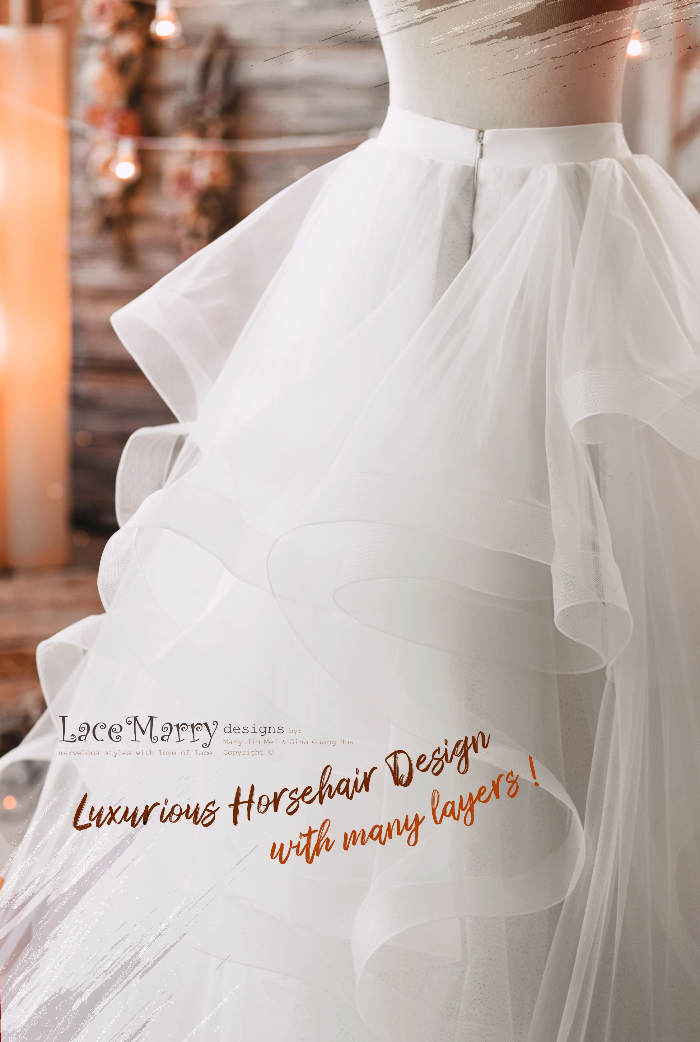 A Line Wedding Dress with Sexy Lace Crop Top - Image 12