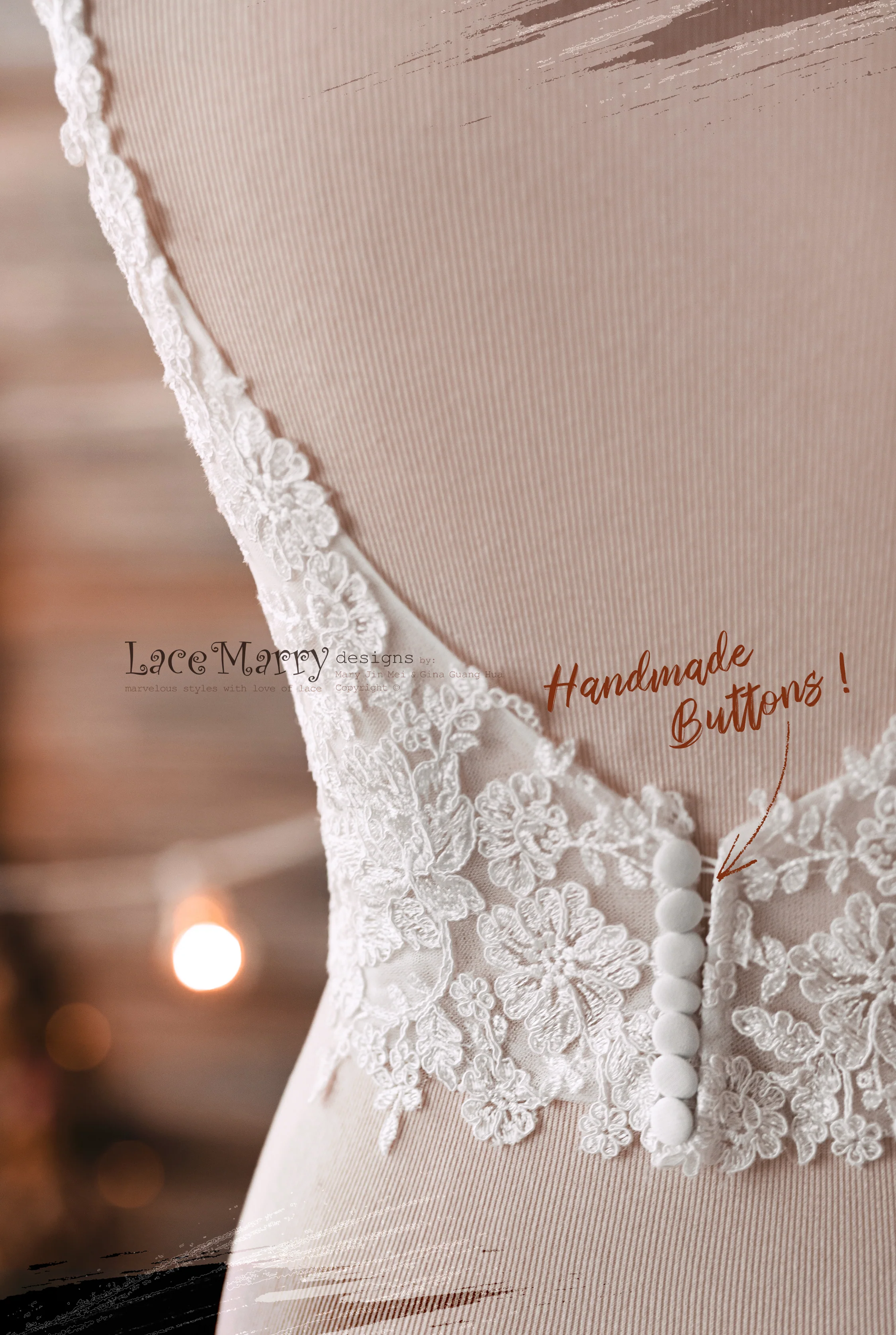 A Line Wedding Dress with Sexy Lace Crop Top - Image 13