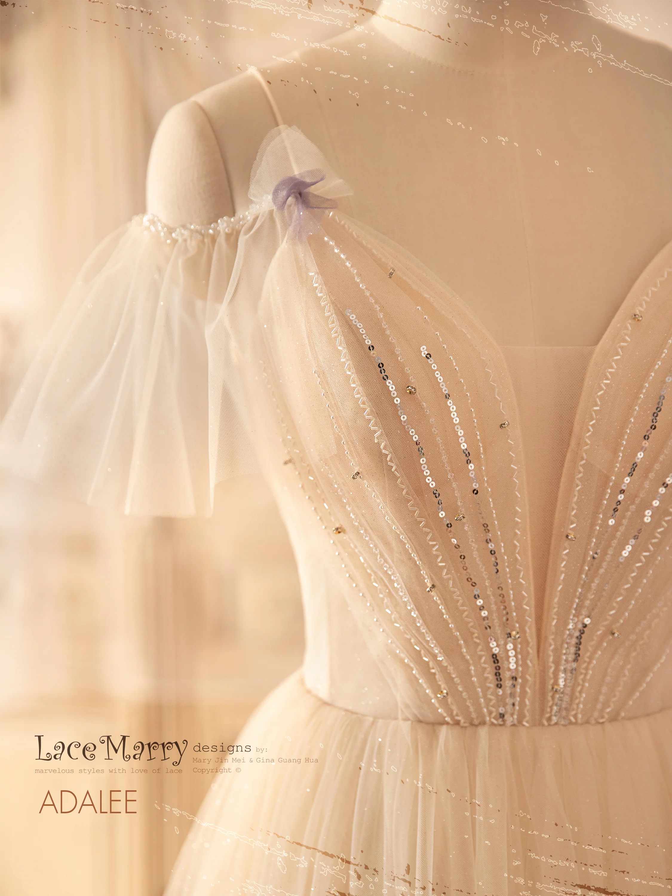 ADALEE / Ombre Glitter Wedding Dress with Purple and Nude Tone - Image 5