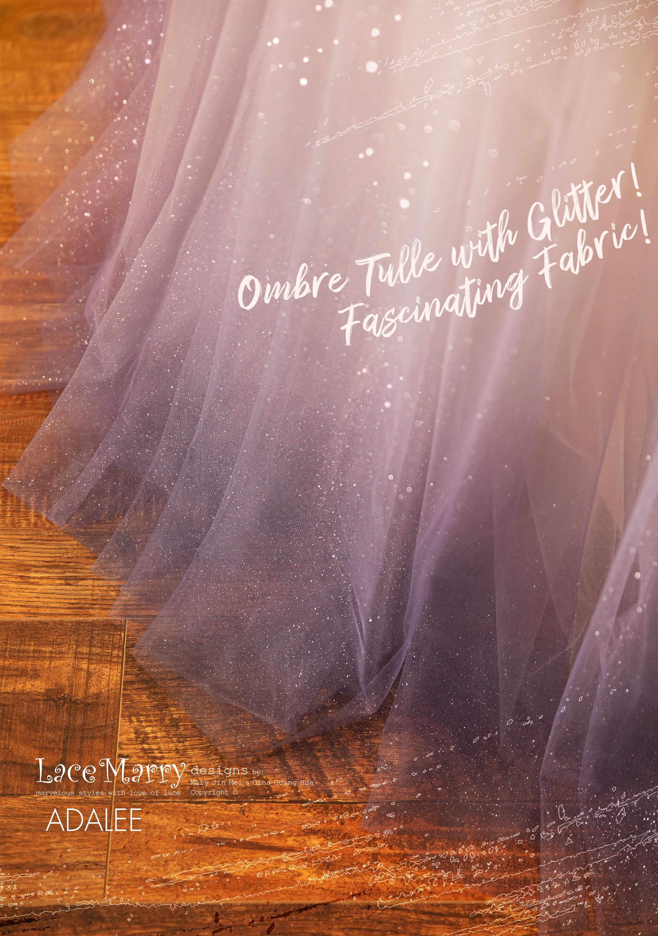 ADALEE / Ombre Glitter Wedding Dress with Purple and Nude Tone - Image 6