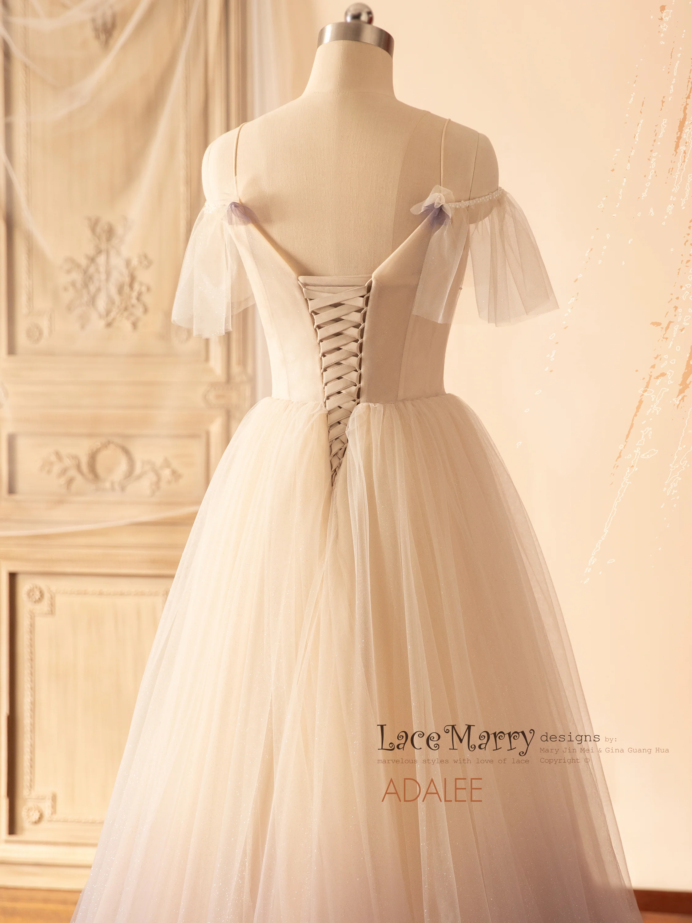 ADALEE / Ombre Glitter Wedding Dress with Purple and Nude Tone - Image 7