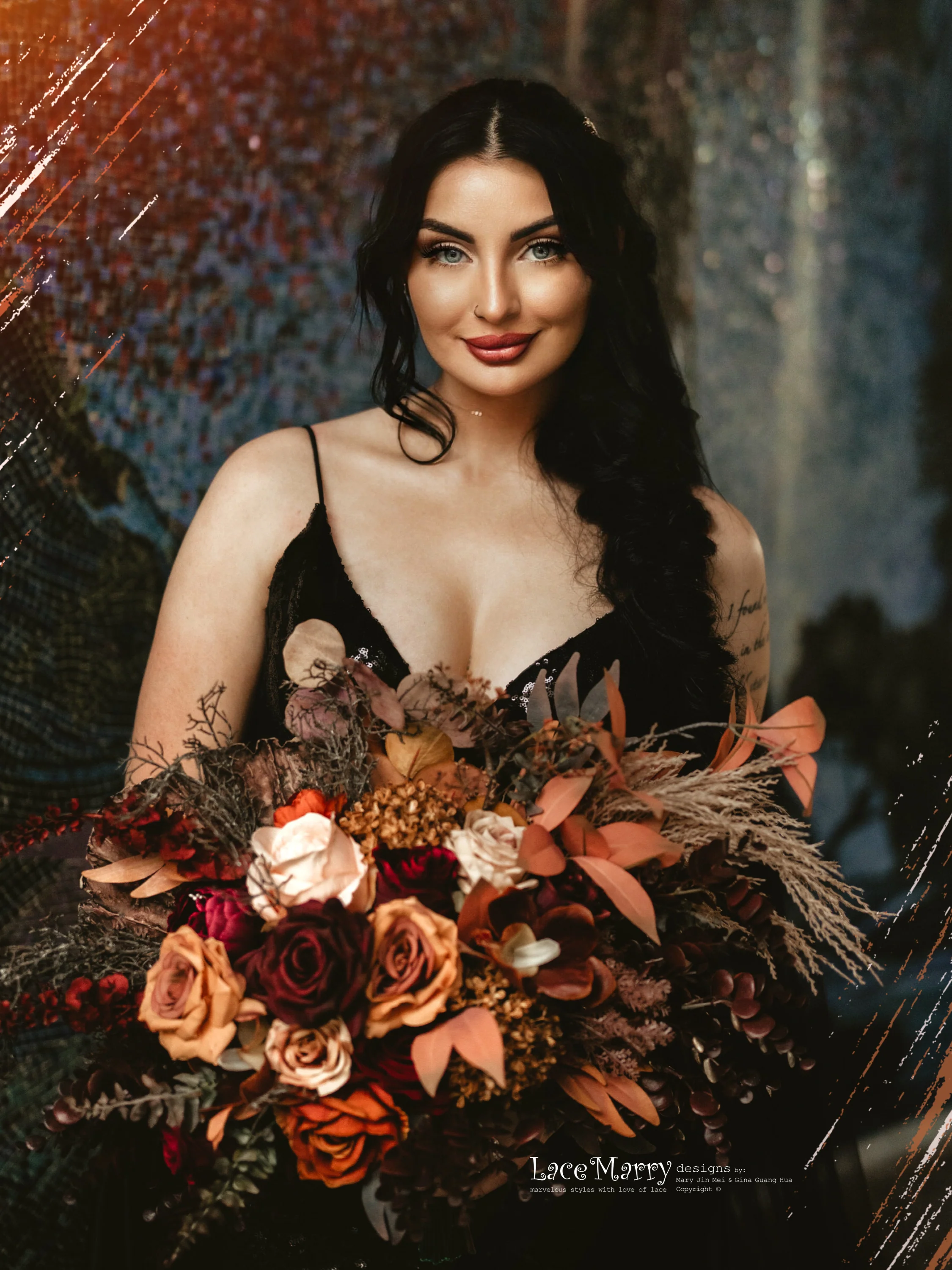 ALLISON / Sparkling Black Wedding Dress with Removable Train - Image 3