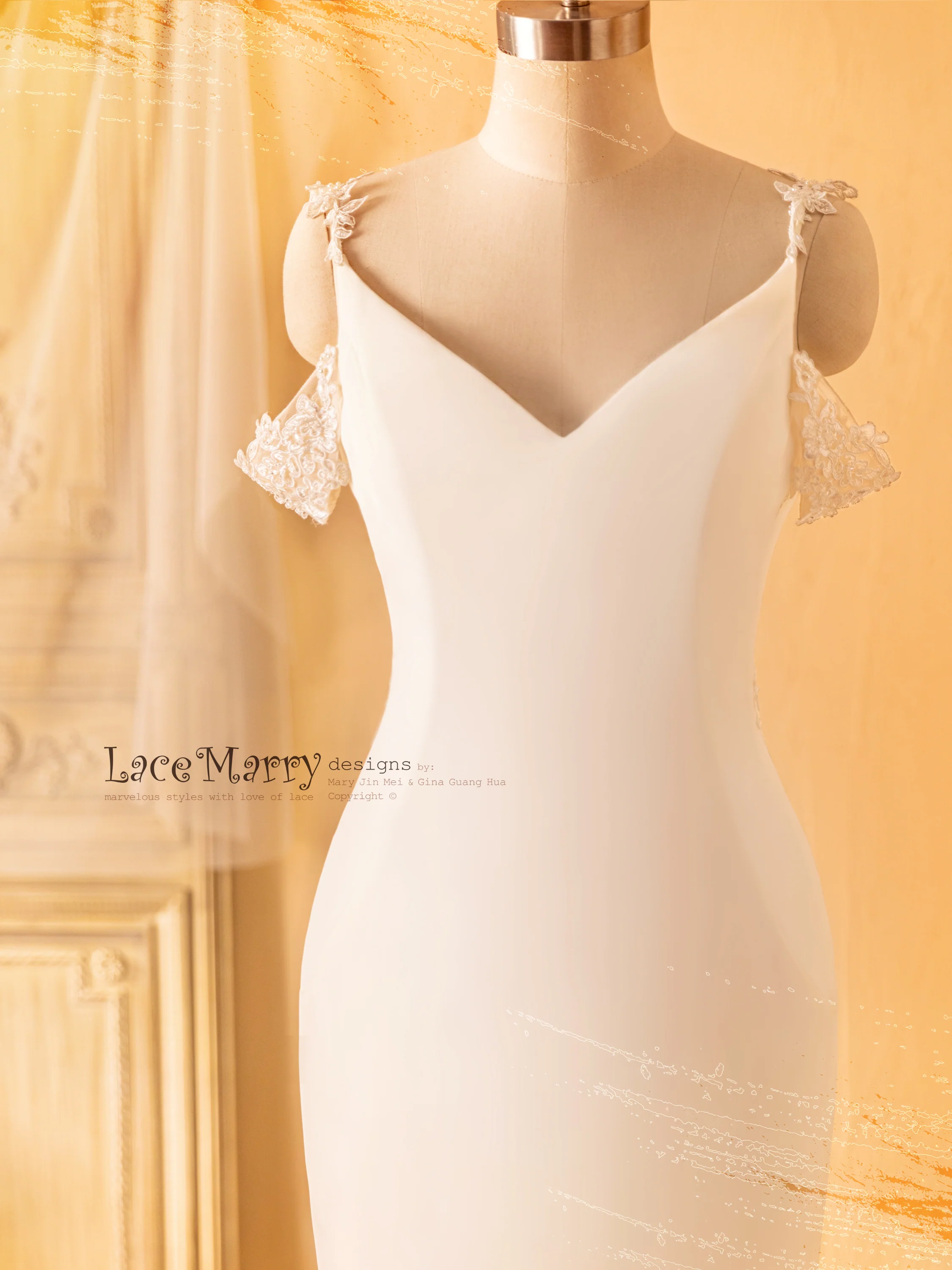 AQUENE / Romantic Dropped Back Wedding Dress - Image 6