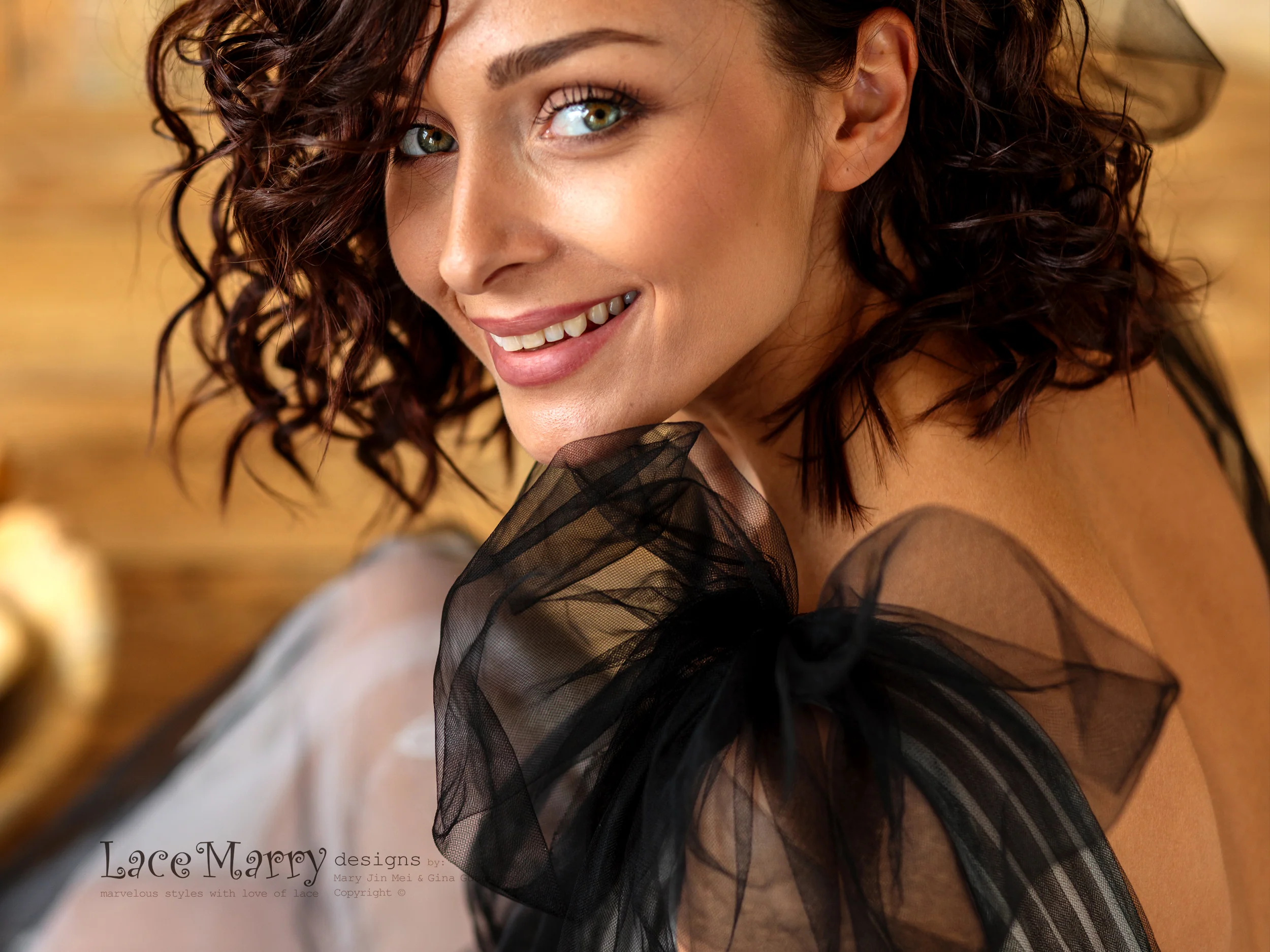 Black Tulle Ombre Wedding Dress - Image 11