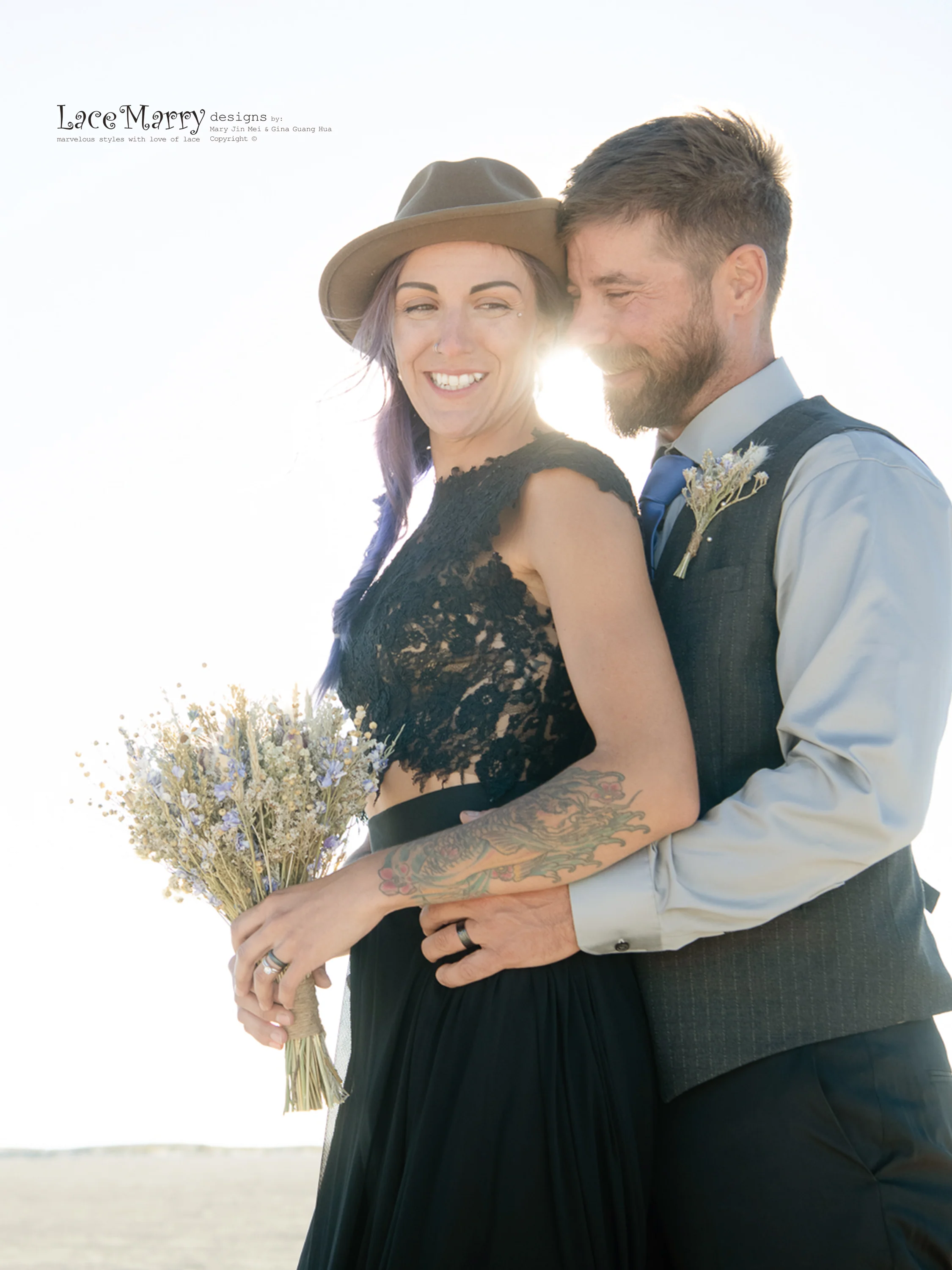 Black Wedding Dress Separate in 3 Pieces Set - Image 3