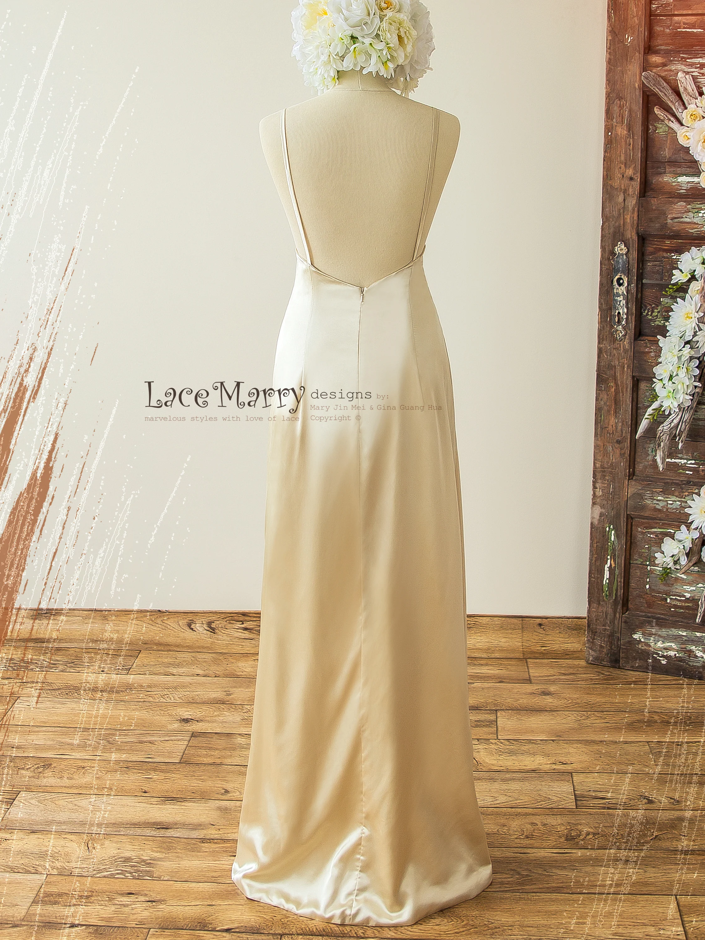 Bohemian Lace Wedding Dress in Kaftan Style - Image 13