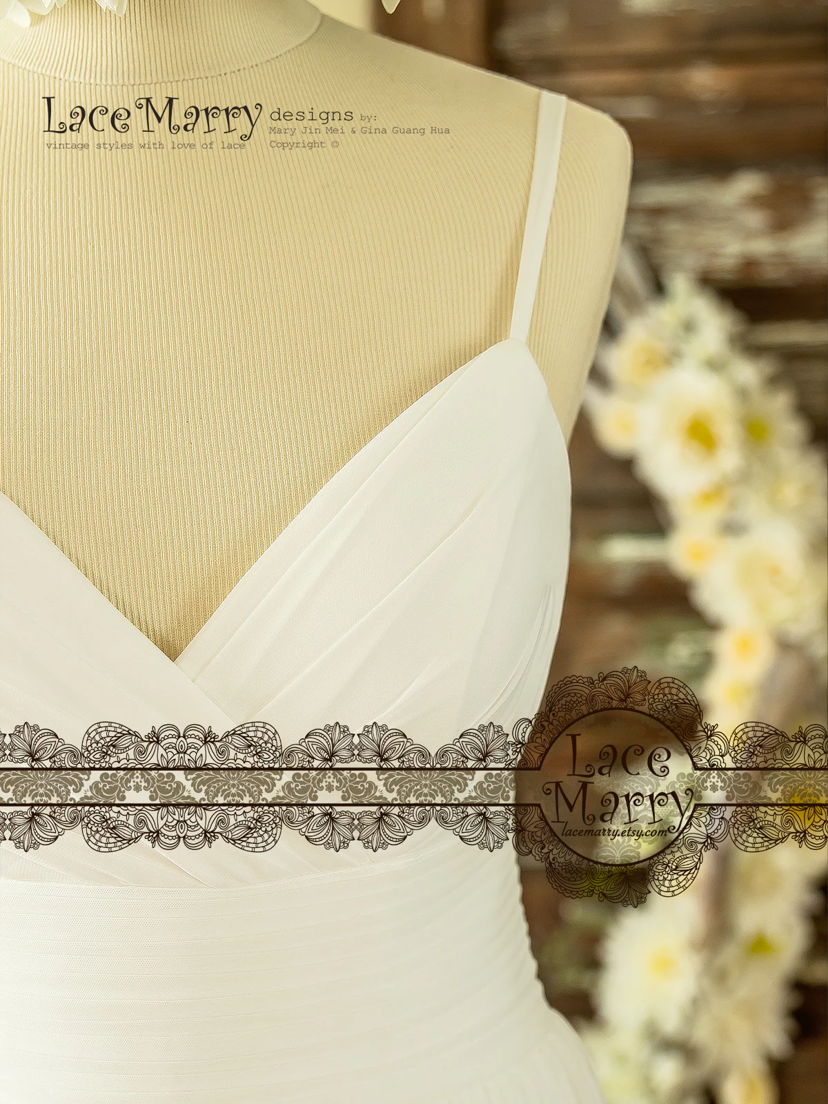 Boho Summer Wedding Dress from Soft Tulle in A Line Shape - Image 5