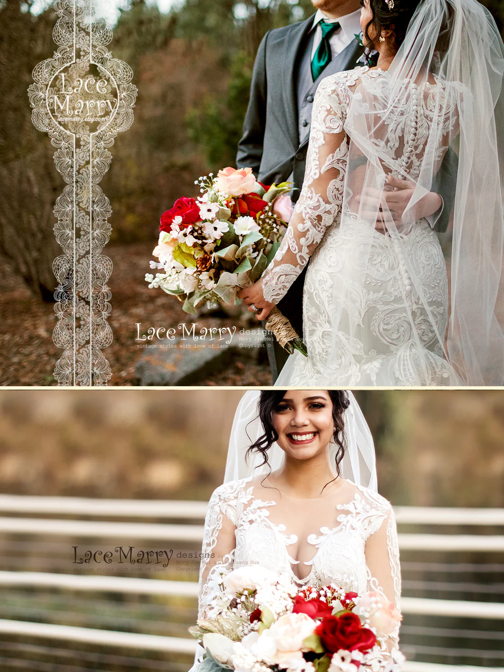 Breathtaking and Unique Lace Wedding Dress - Image 13
