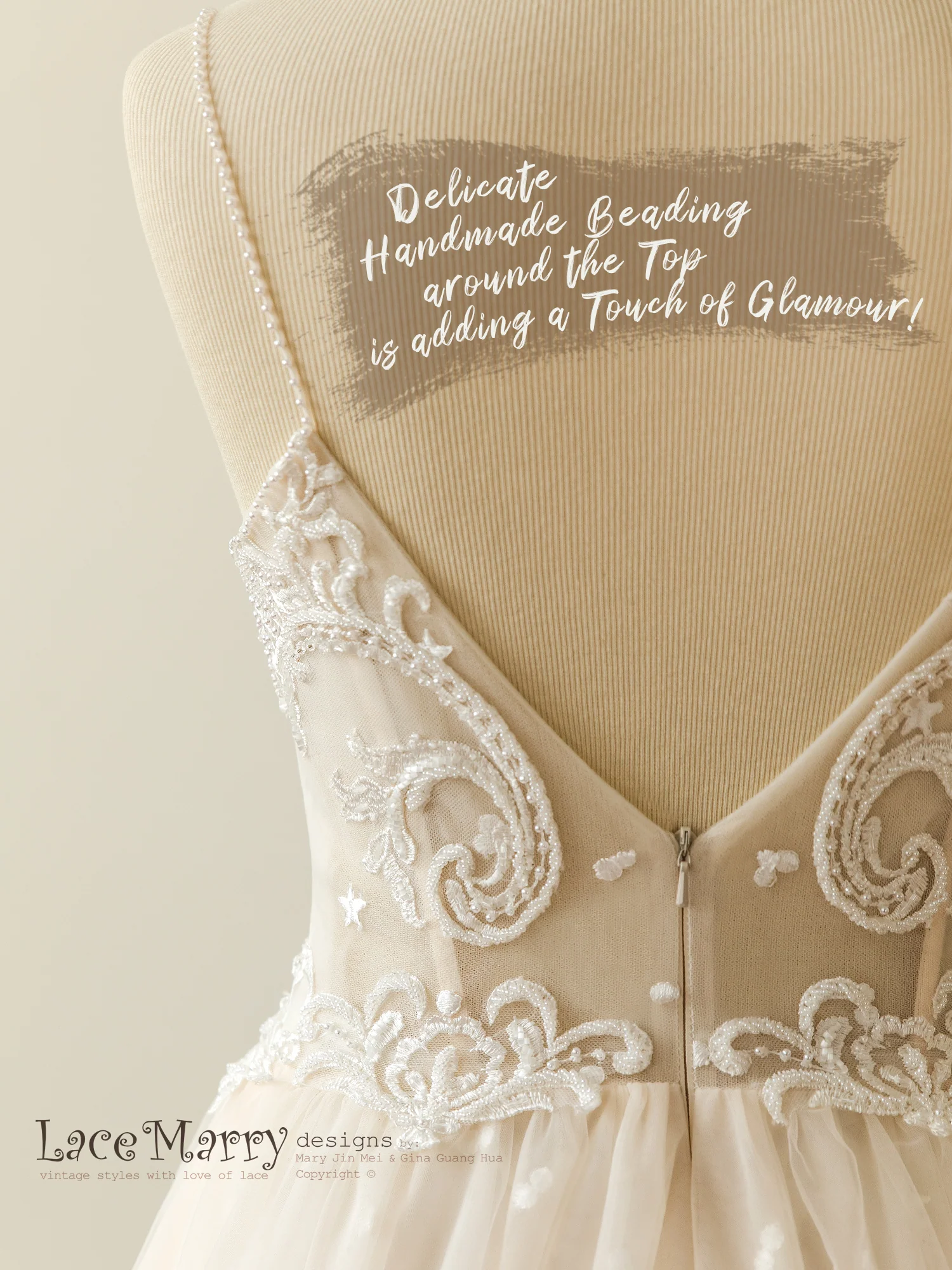 Bustier Bodice Wedding Dress with Extra Thin Straps - Image 15