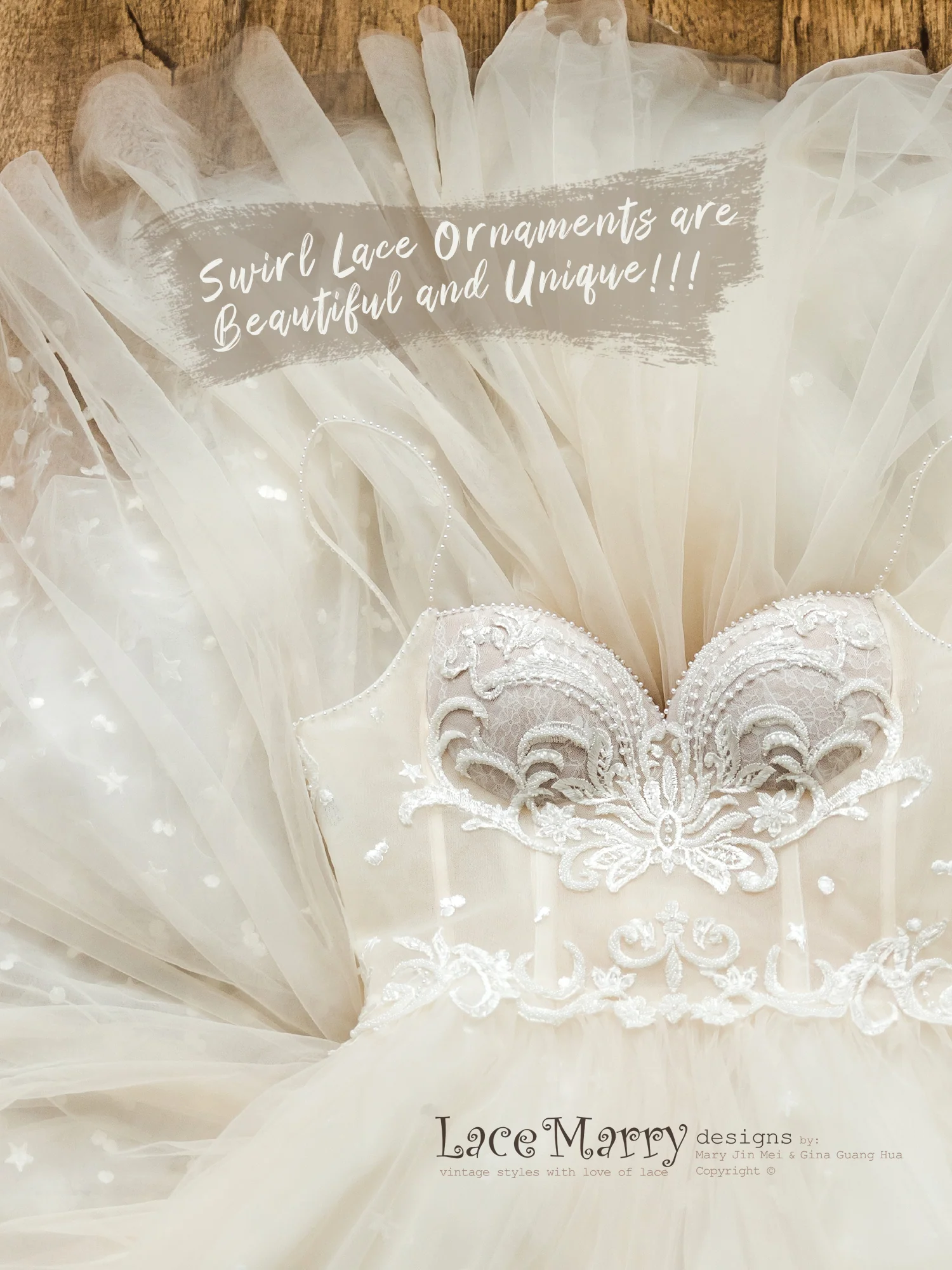 Bustier Bodice Wedding Dress with Extra Thin Straps - Image 16