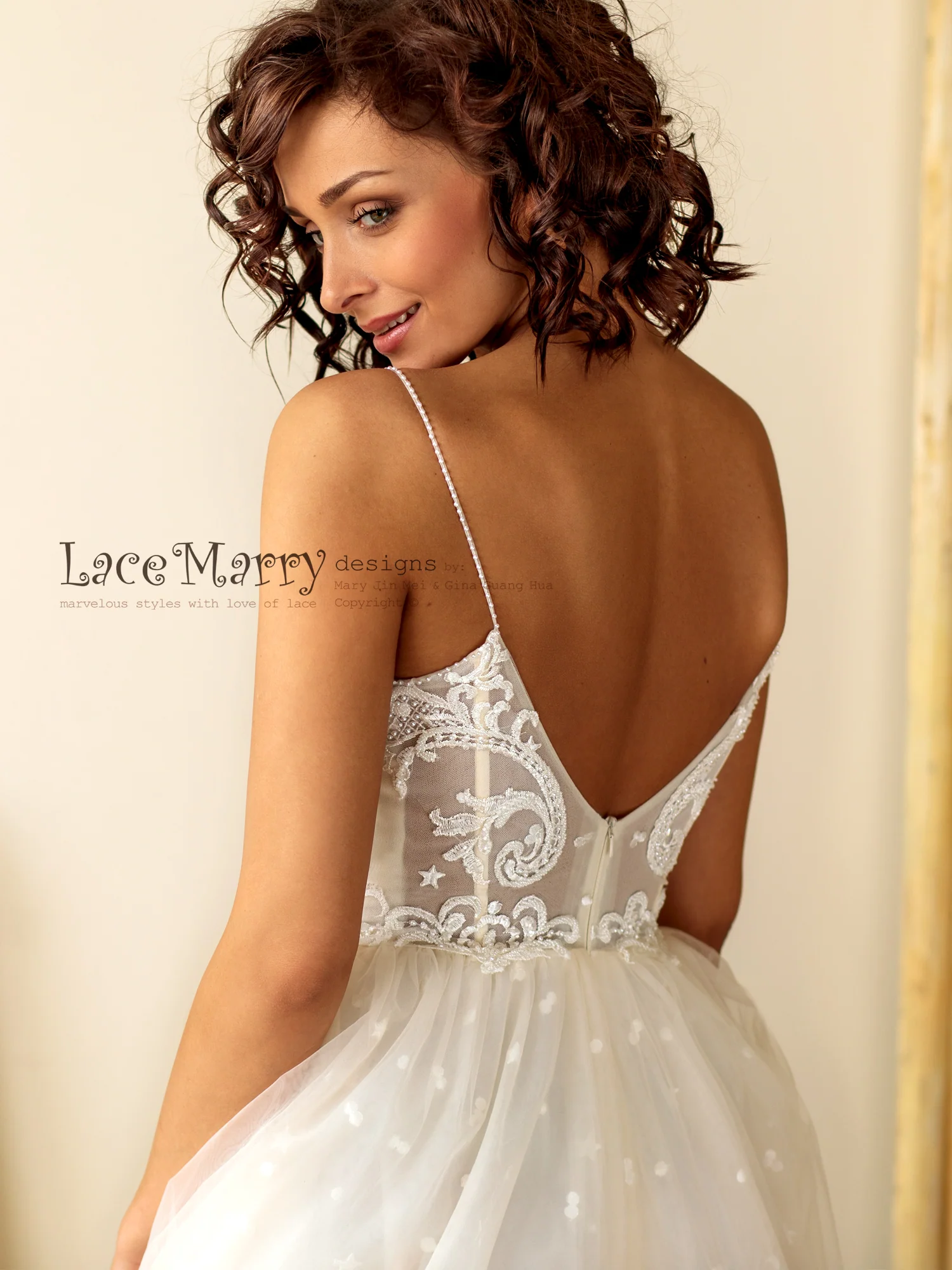 Bustier Bodice Wedding Dress with Extra Thin Straps - Image 6