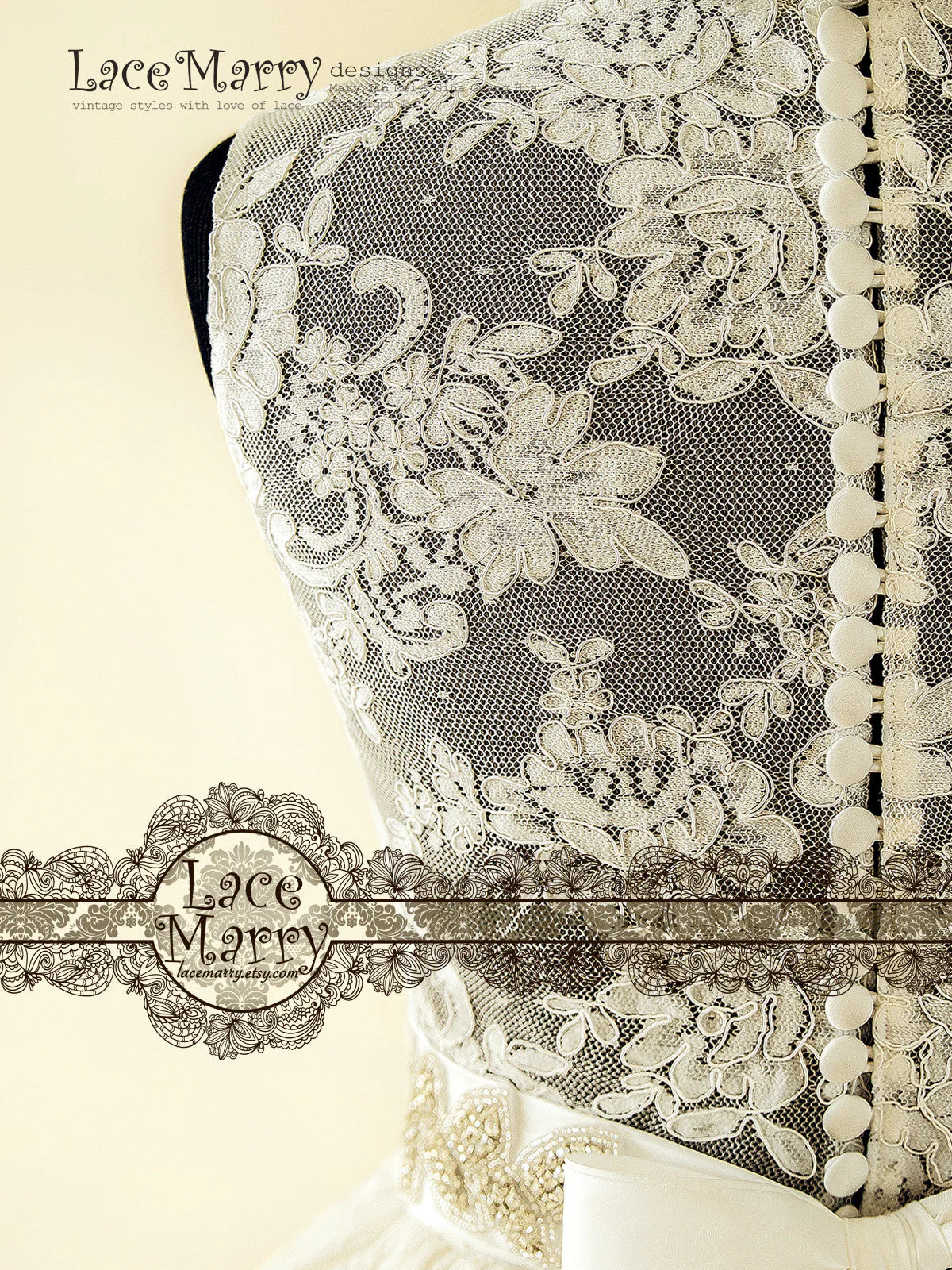 DENISE / Pin-Up Lace Wedding Dress - Image 8