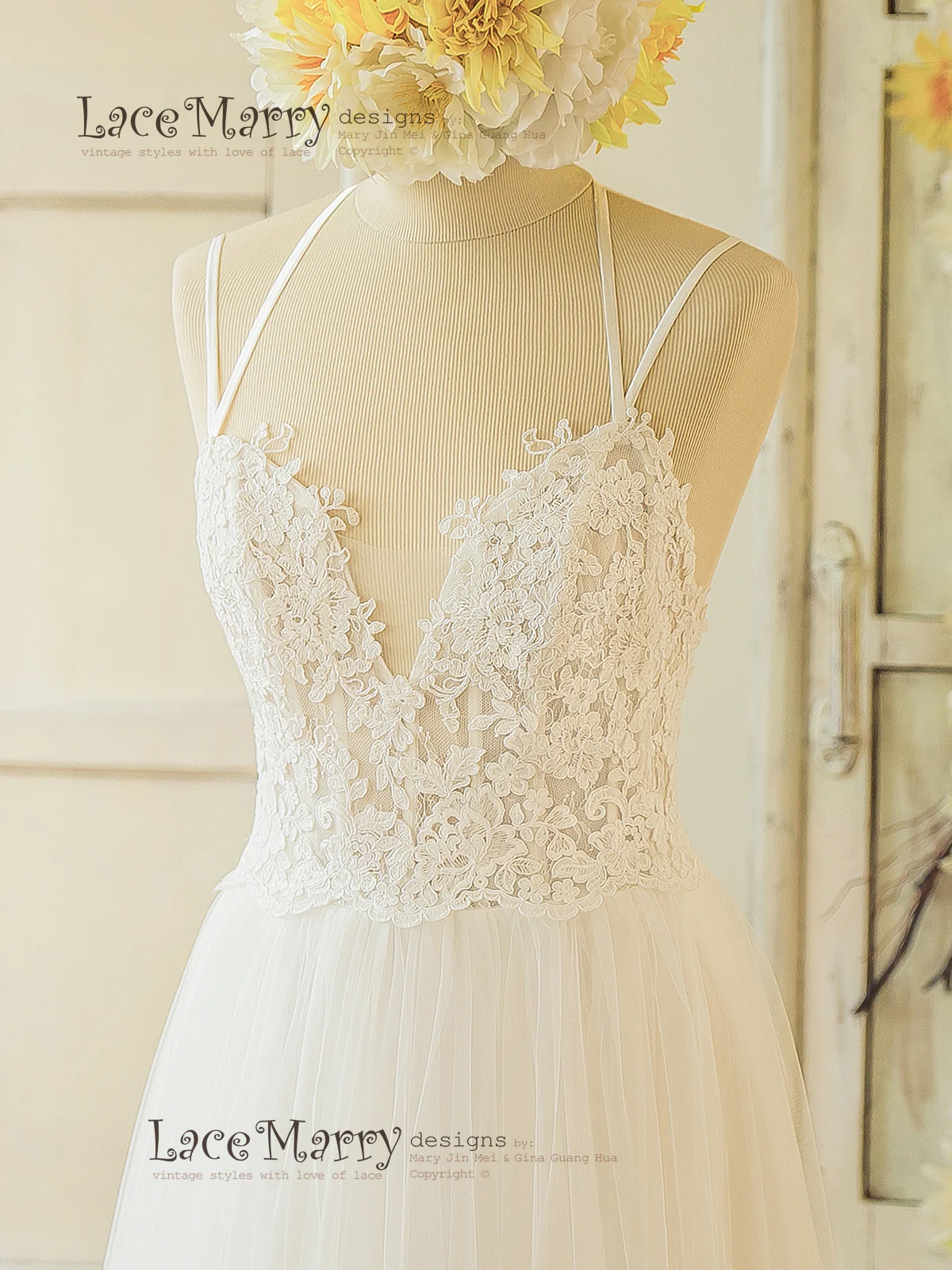 Summer Boho Wedding Dress with Criss Cross Straps - Image 3