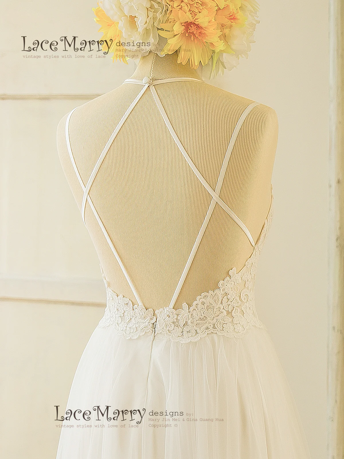 Summer Boho Wedding Dress with Criss Cross Straps - Image 4