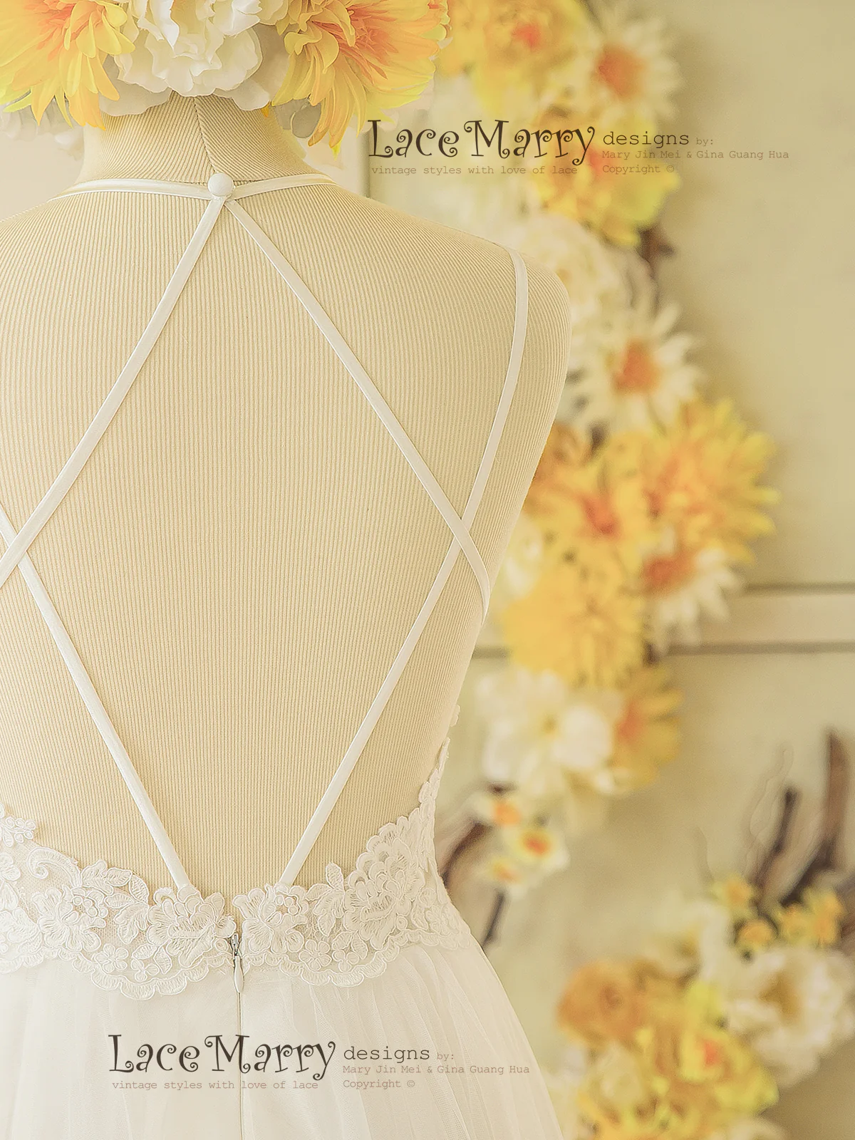 Summer Boho Wedding Dress with Criss Cross Straps - Image 8