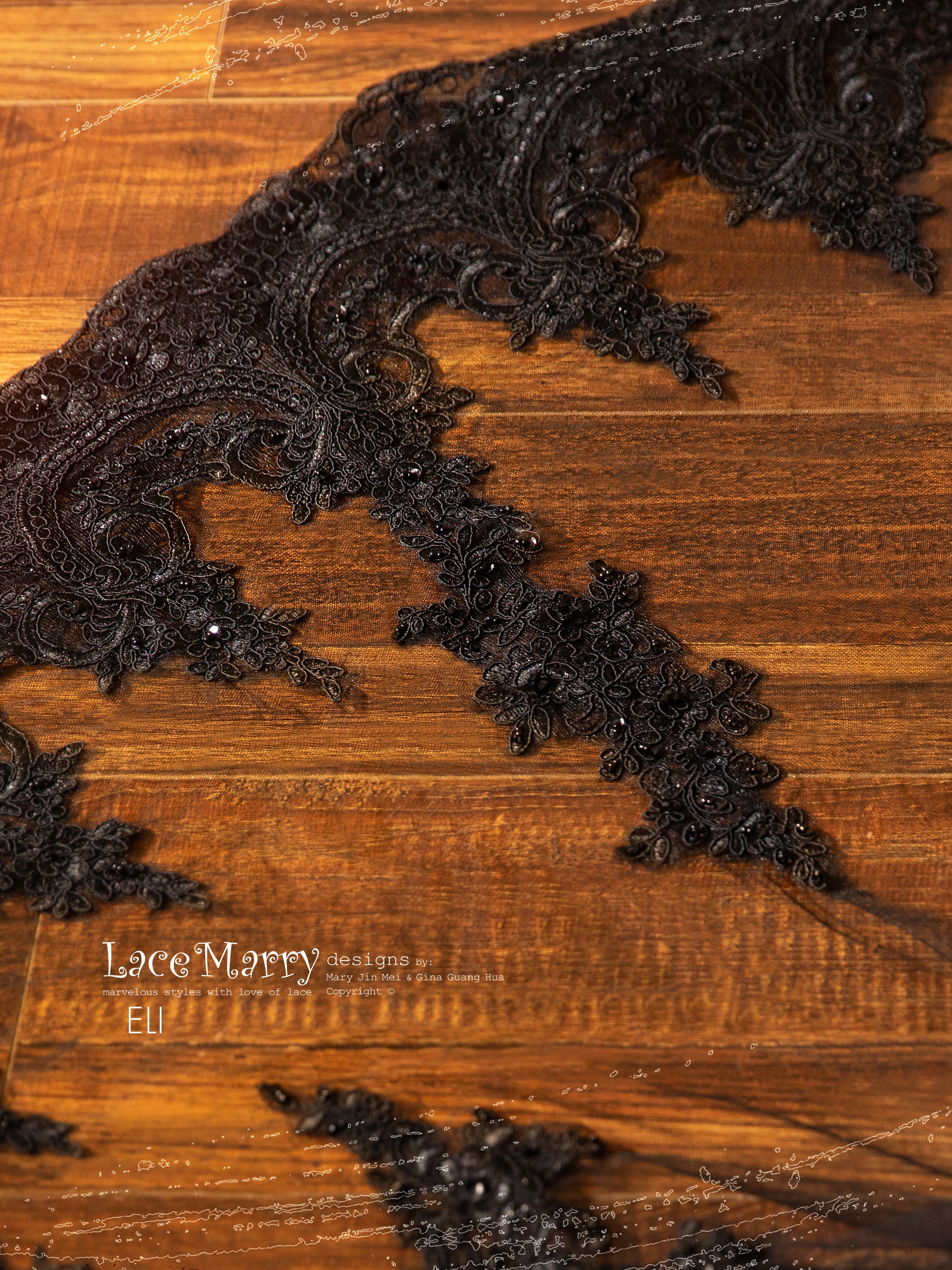 ELI / Black Wedding Dress with Thin Straps - Image 17