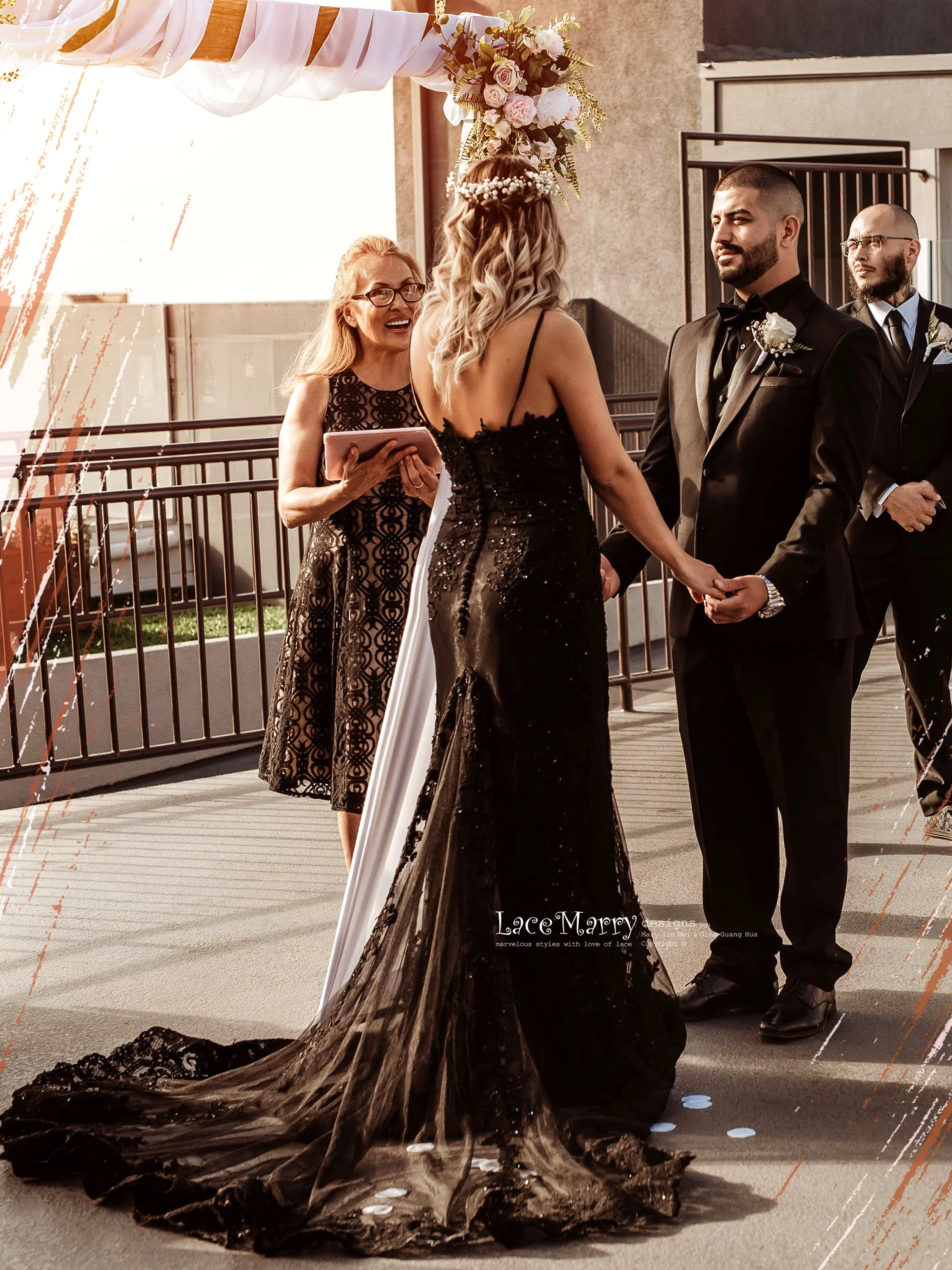 ELI / Black Wedding Dress with Thin Straps - Image 5