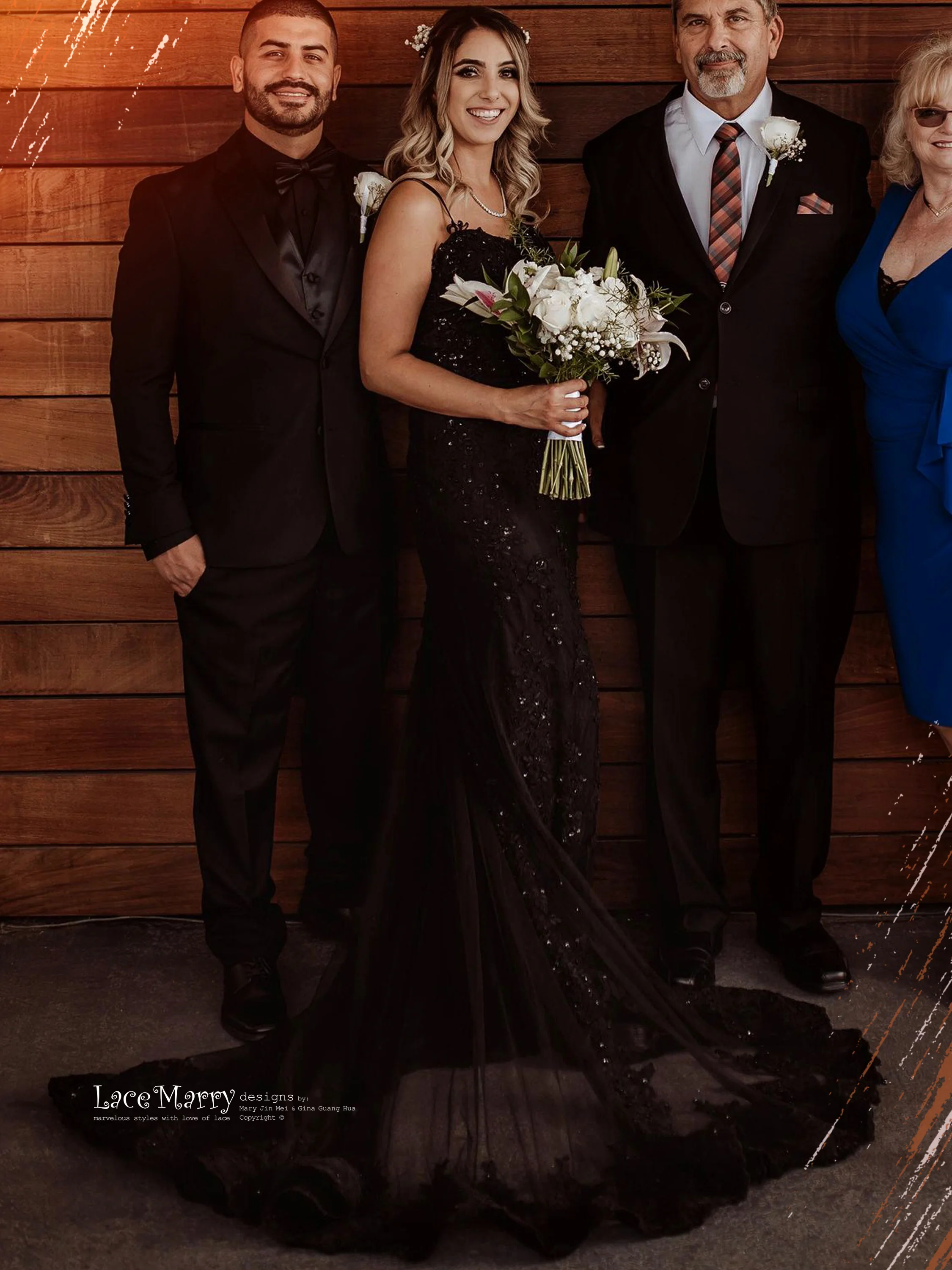 ELI / Sparkling Black Wedding Dress with Thin Straps - Image 7