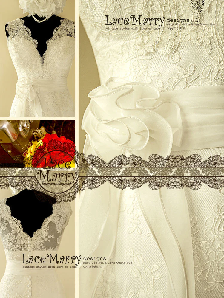 Enchanting and Feminine Lace Wedding Dress - Image 7