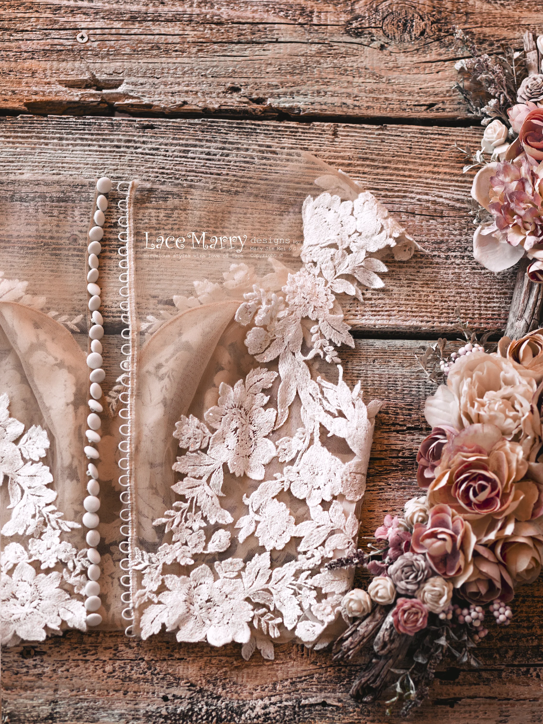 Enchanting Bridal Separate Set with Luxury Crepe Skirt - Image 12