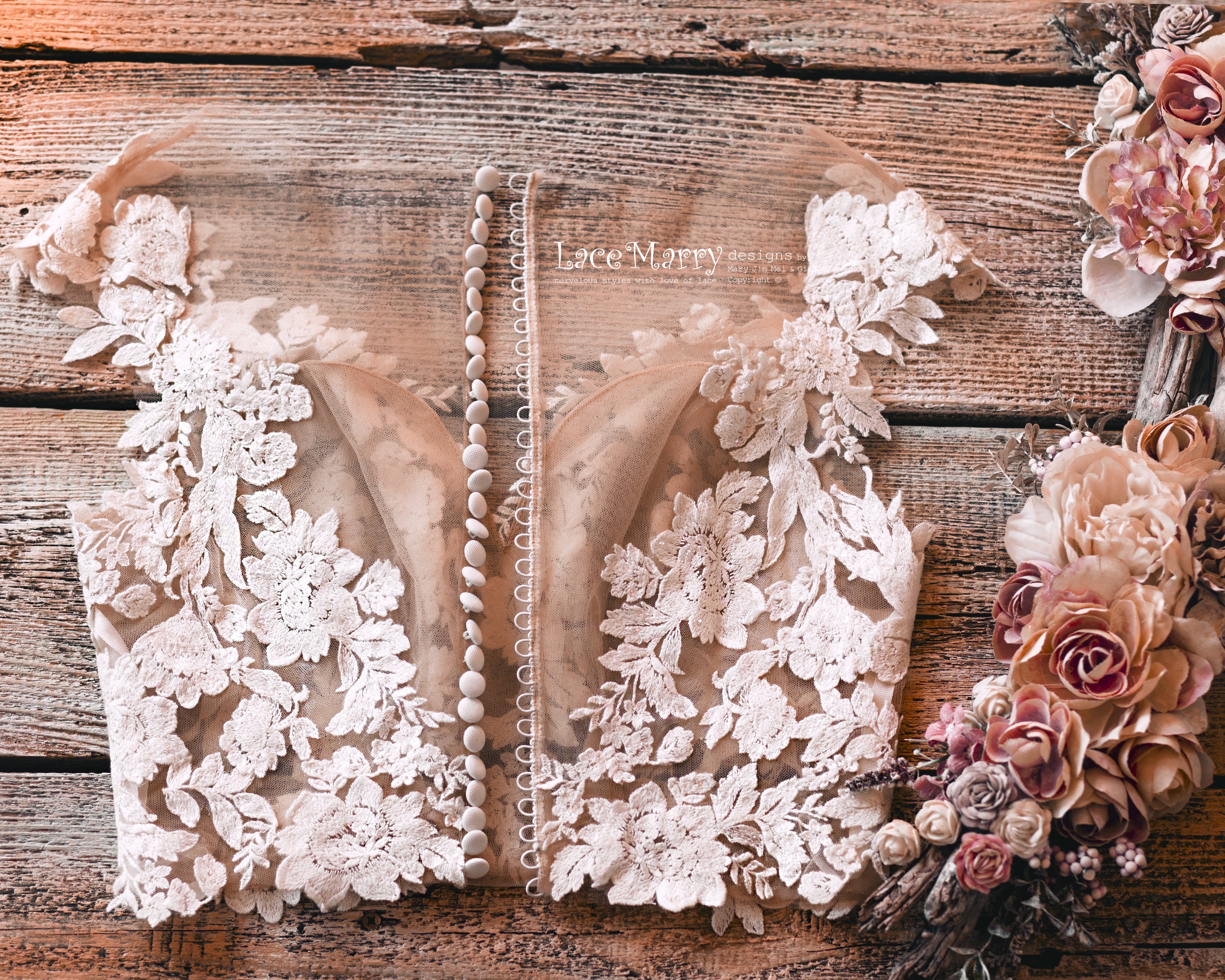 Enchanting Bridal Separate Set with Luxury Crepe Skirt - Image 17