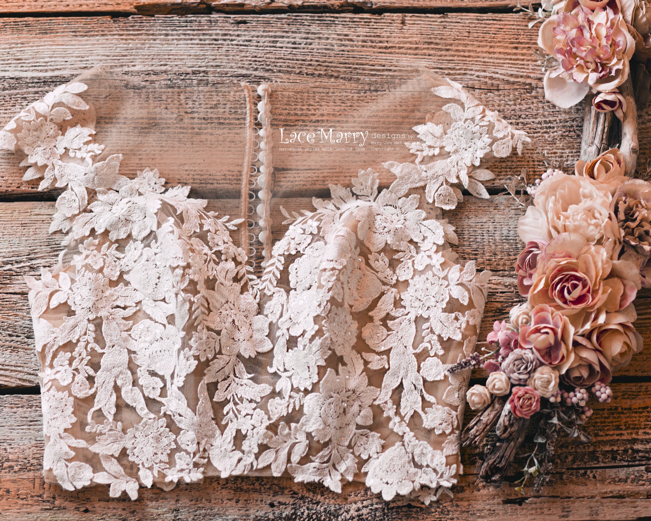 Enchanting Bridal Separate Set with Luxury Crepe Skirt - Image 18