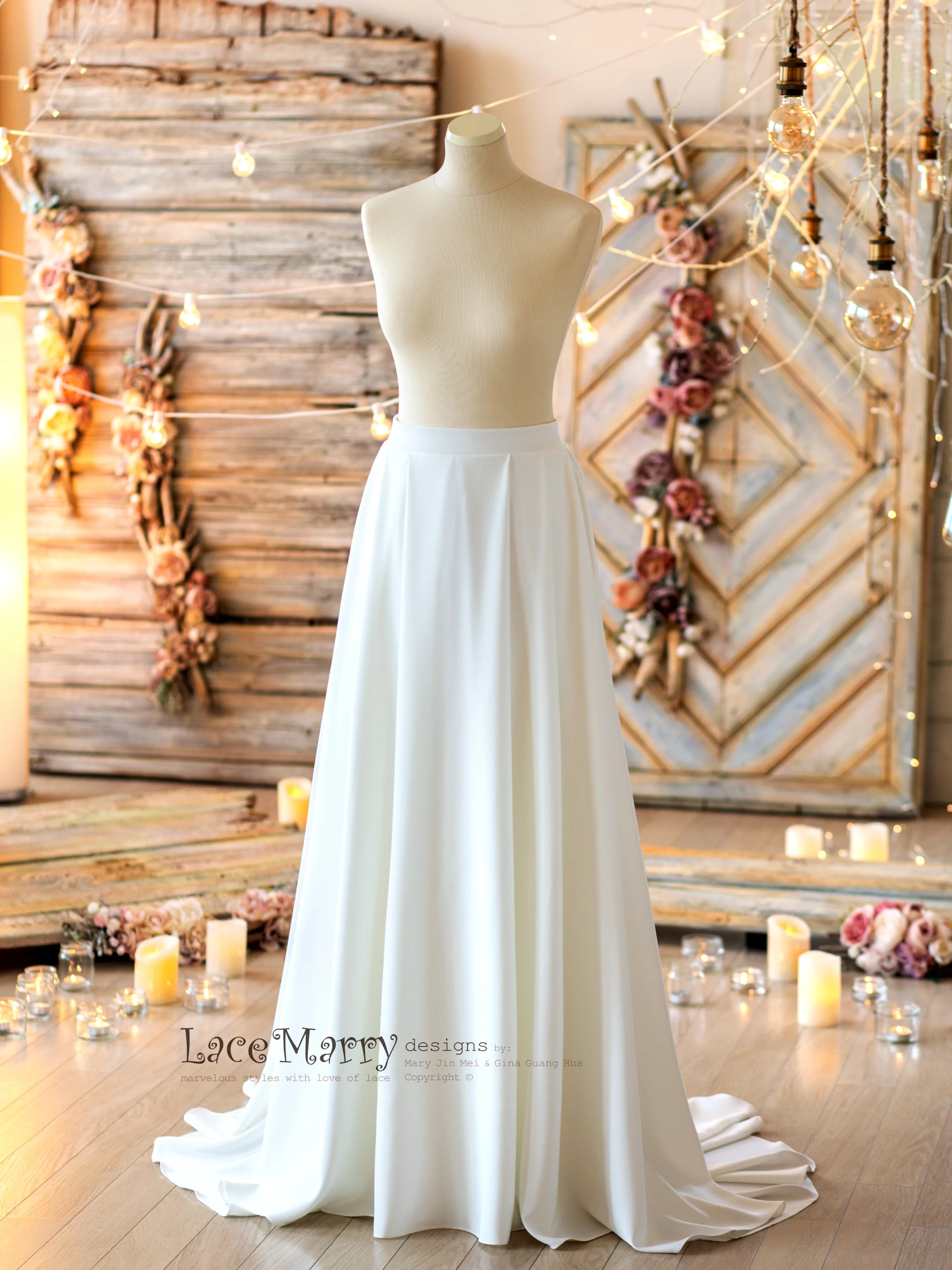 Enchanting Bridal Separate Set with Luxury Crepe Skirt - Image 6
