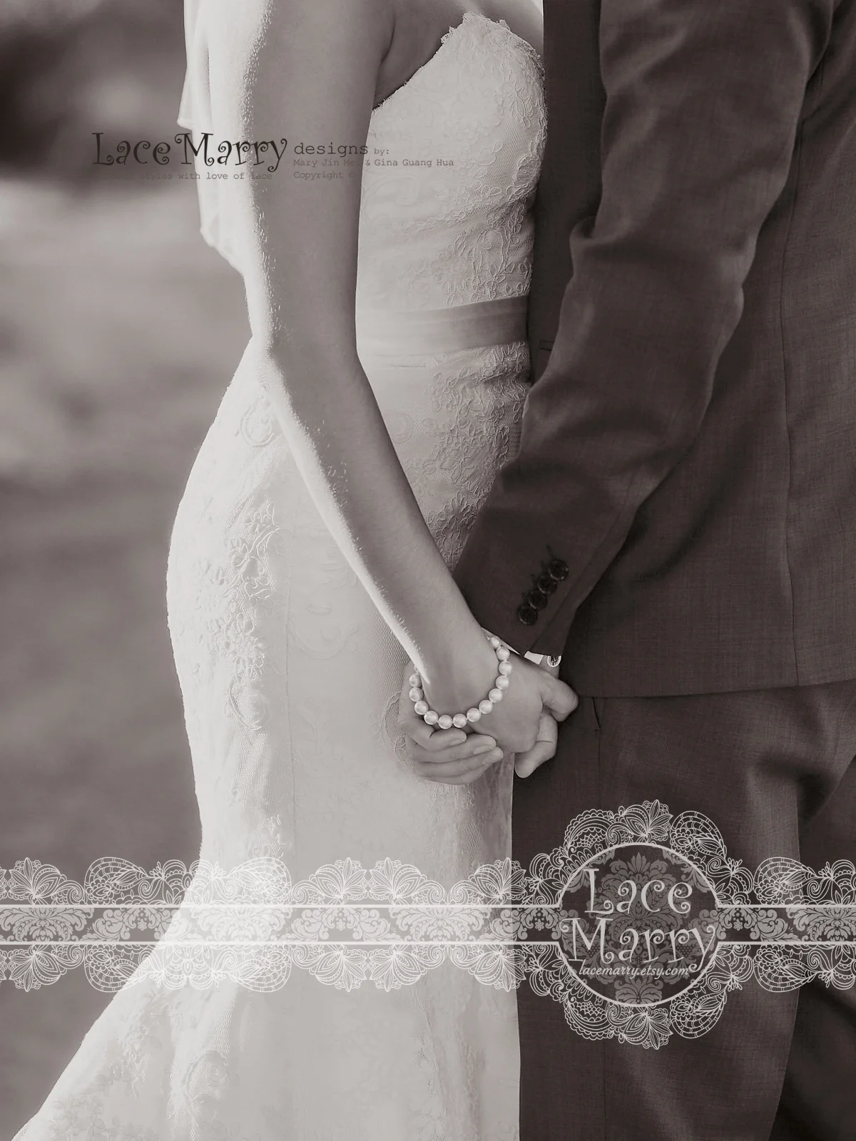 Exquisite Custom Wedding Dress with Strapless Neck - Image 7