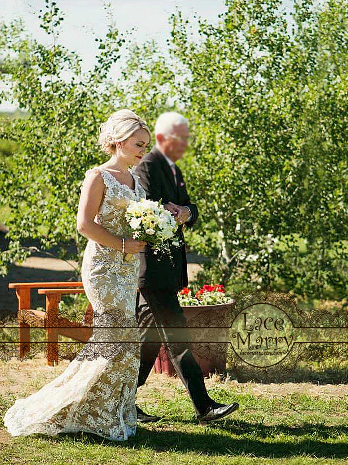 Extraordinary Champagne Wedding Dress - Image 3