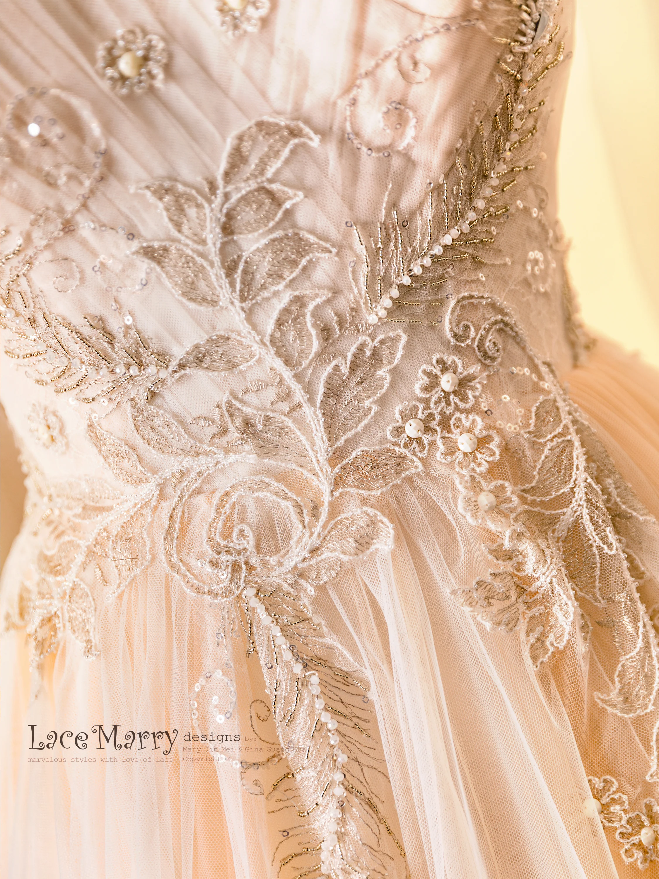 SAFFI / Fairytale Design Wedding Dress with Angel Like Cape Wings - Image 3