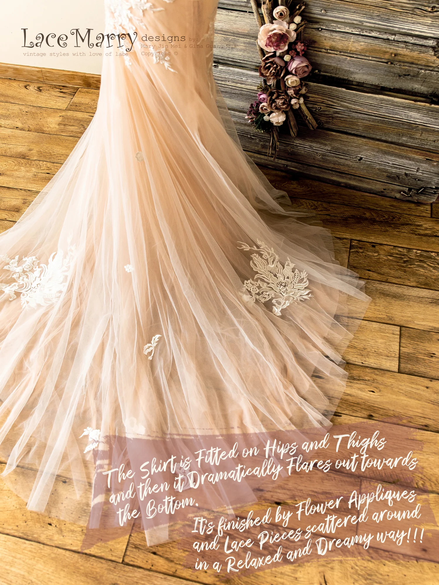 Fitted Deep Plunge Wedding Dress with Handmade Beading - Image 14