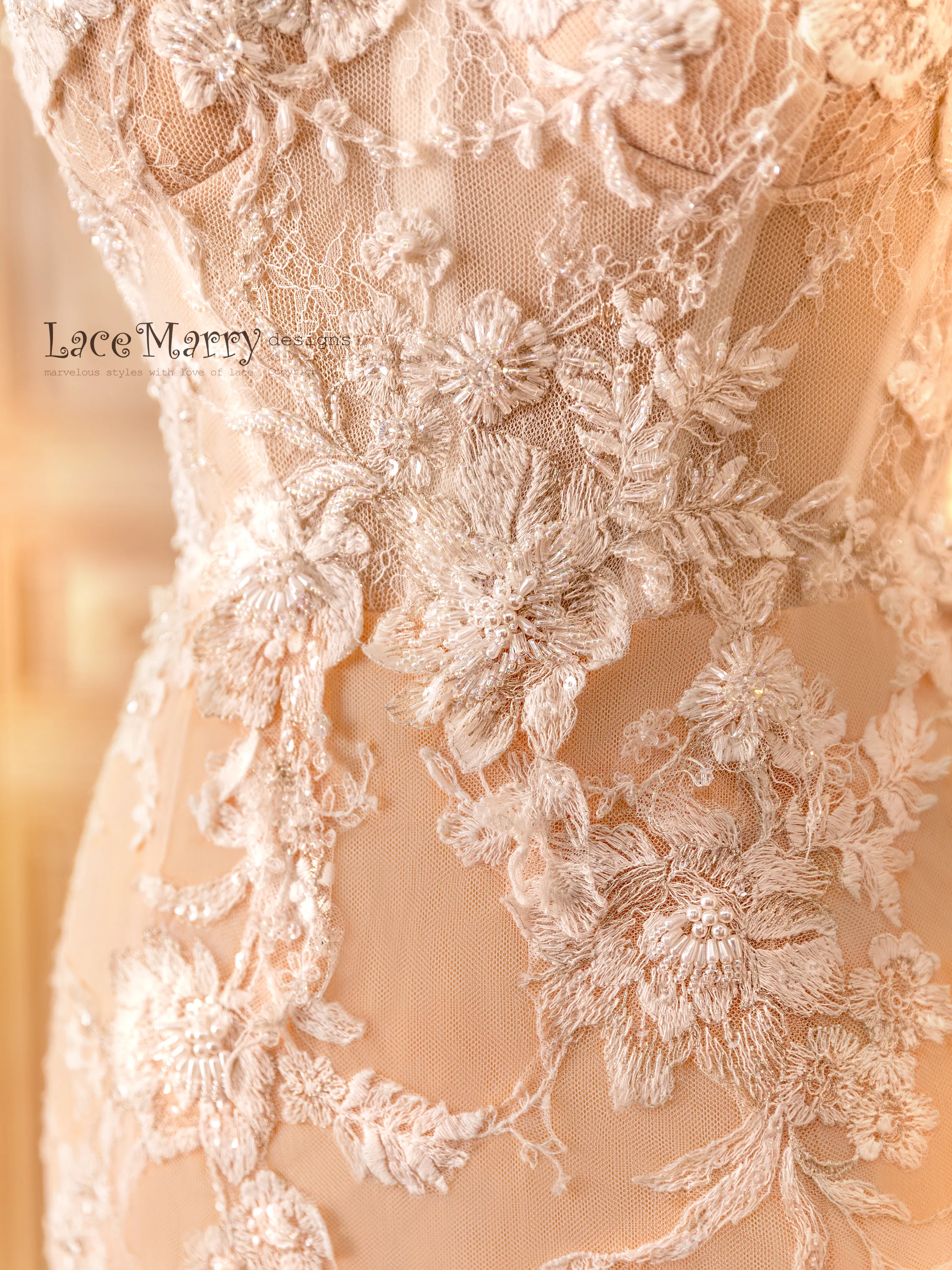 ROSALEEN / Fitted Wedding Dress with Amazing Beading - Image 10