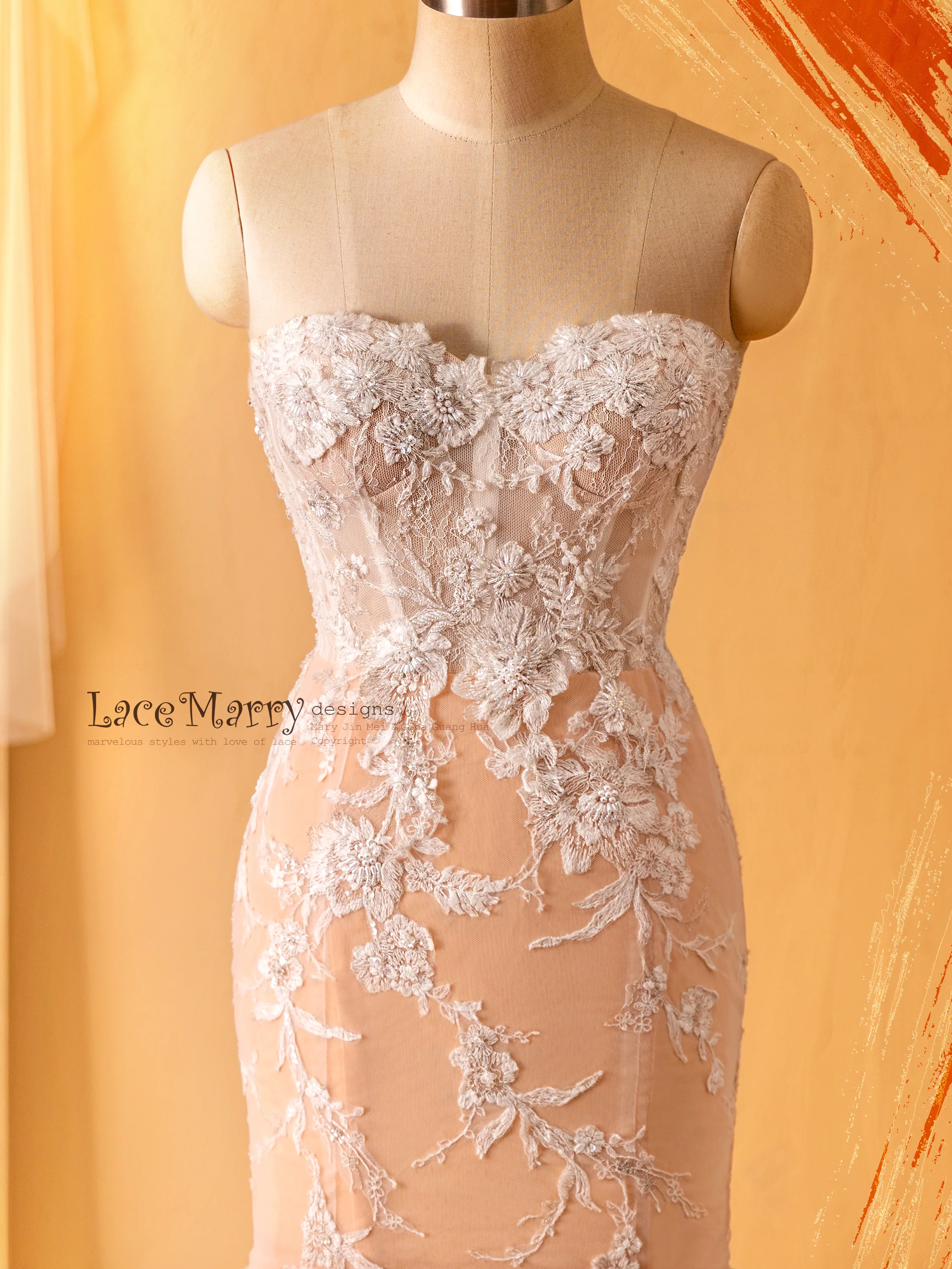 ROSALEEN / Fitted Wedding Dress with Amazing Beading - Image 5
