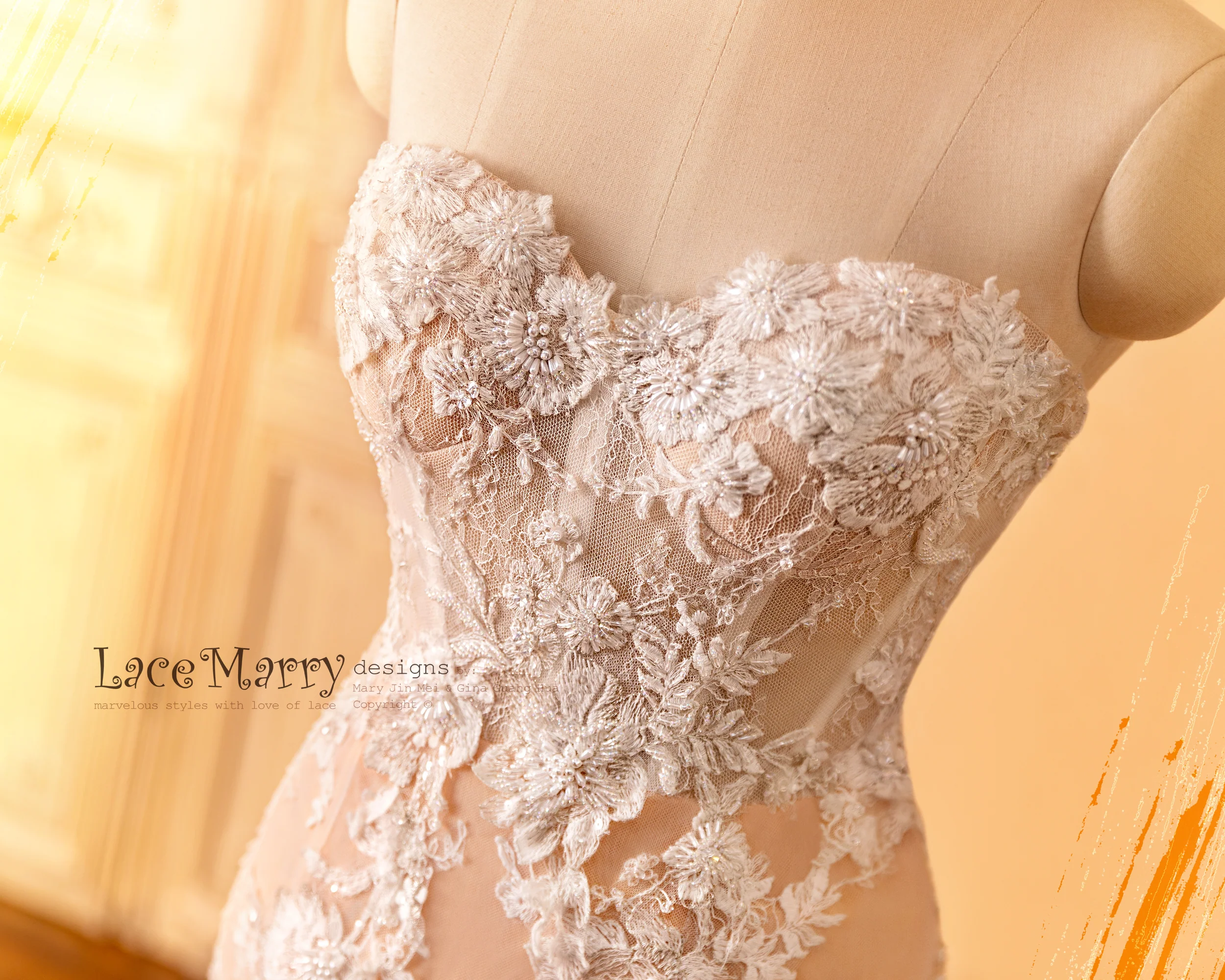 ROSALEEN / Fitted Wedding Dress with Amazing Beading - Image 8