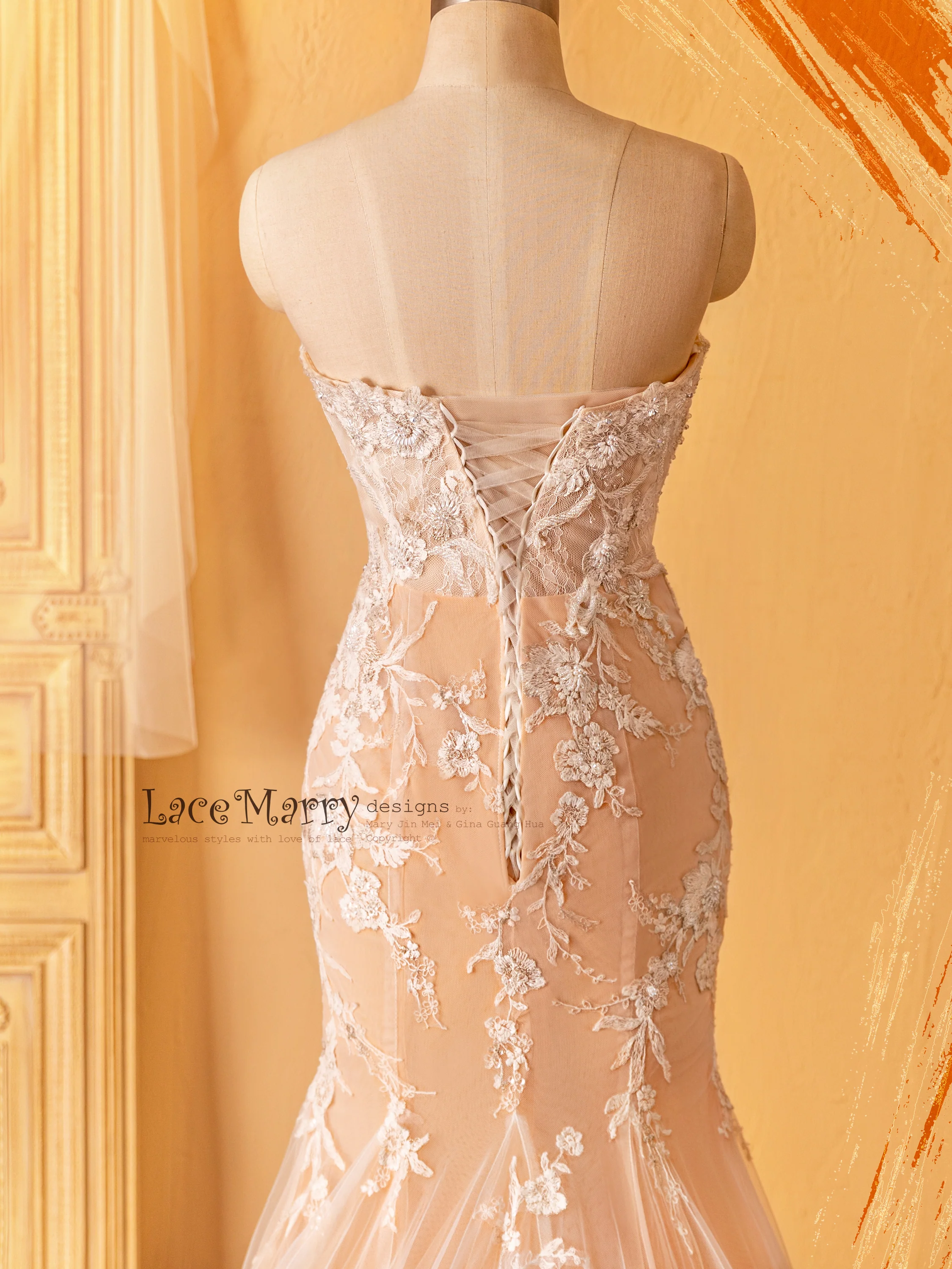 ROSALEEN / Fitted Wedding Dress with Amazing Beading - Image 9