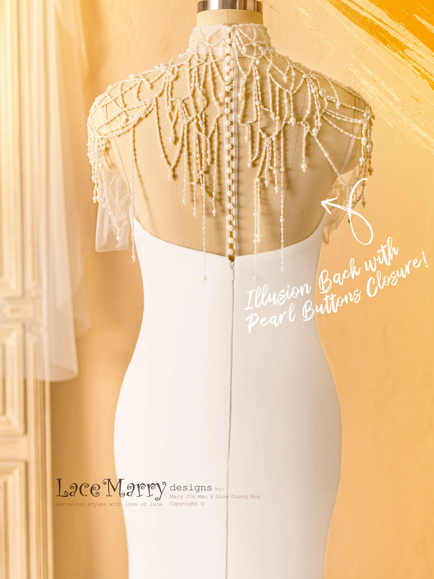 ANYA / Fitted Wedding Dress with Amazing Beading Detail - Image 4