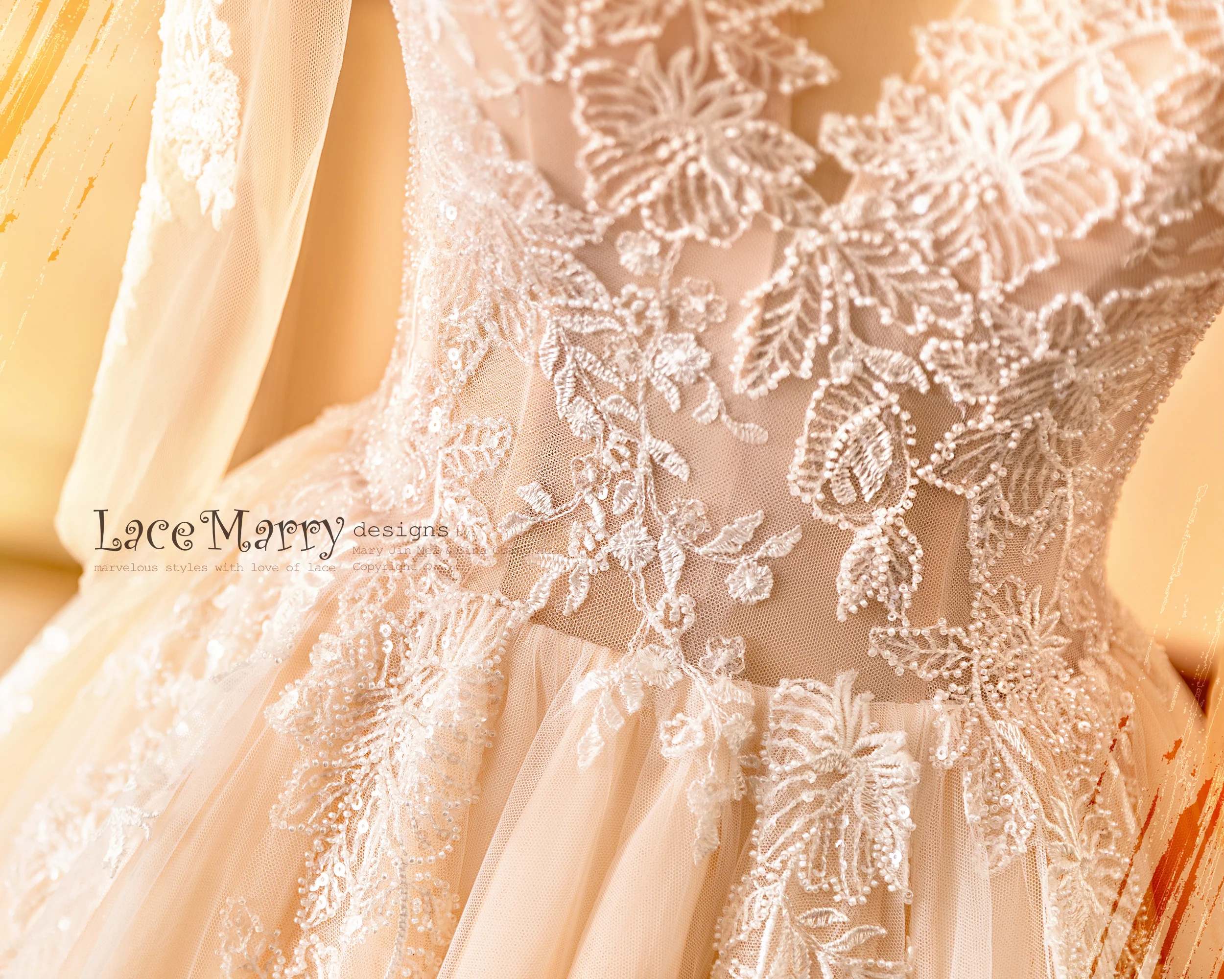 ZOEY / Glorious Wide Cut Wedding Dress with Long Train and Sleeves - Image 10