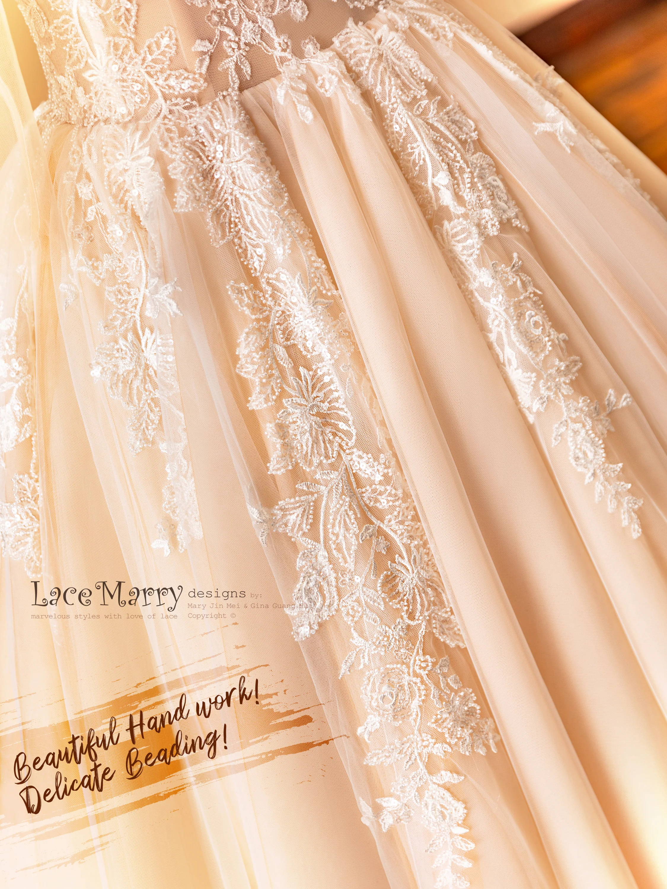 ZOEY / Glorious Wide Cut Wedding Dress with Long Train and Sleeves - Image 5