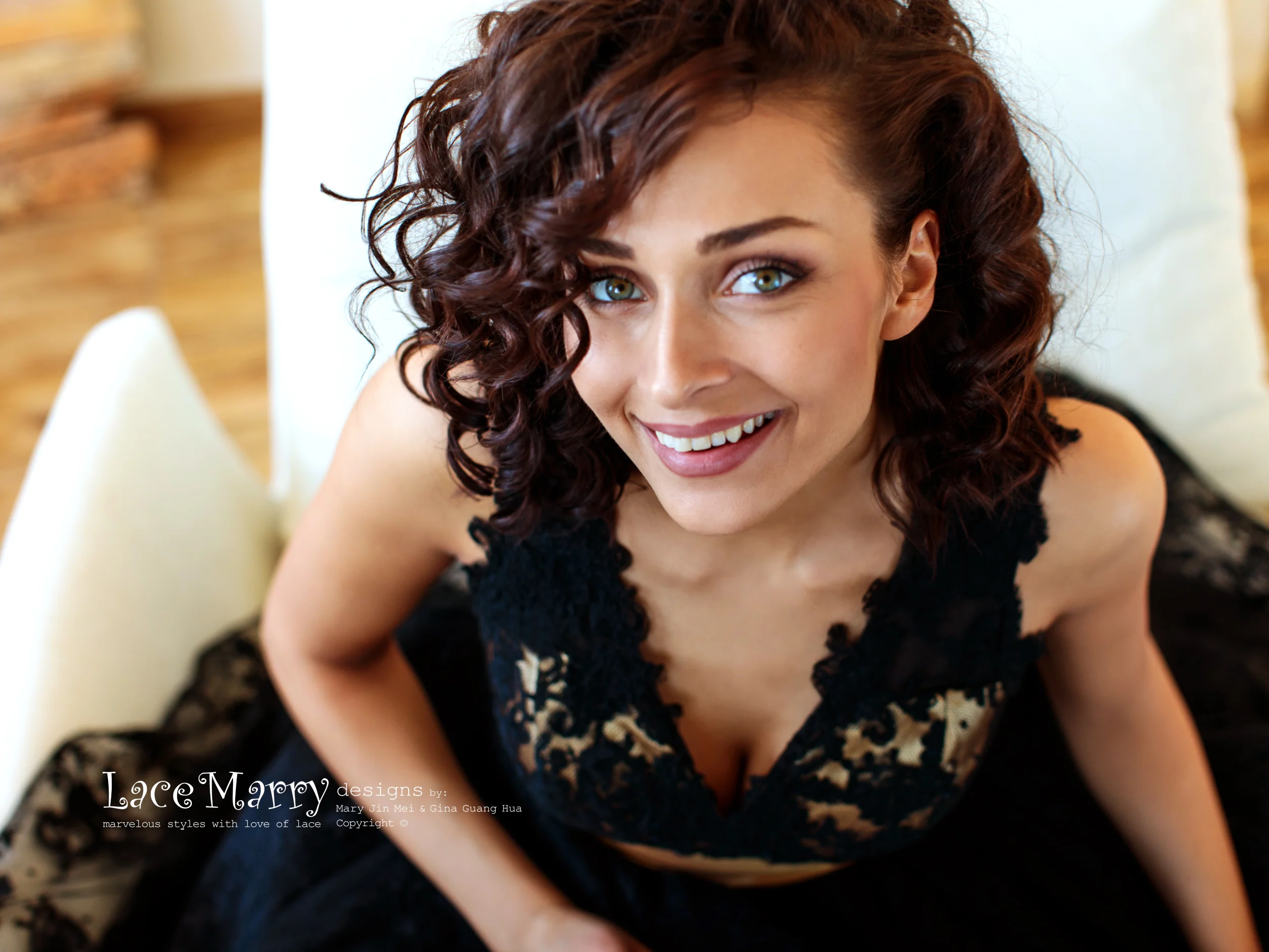 Knee Length Black Wedding Dress with Gold Underlay and Sash - Image 10