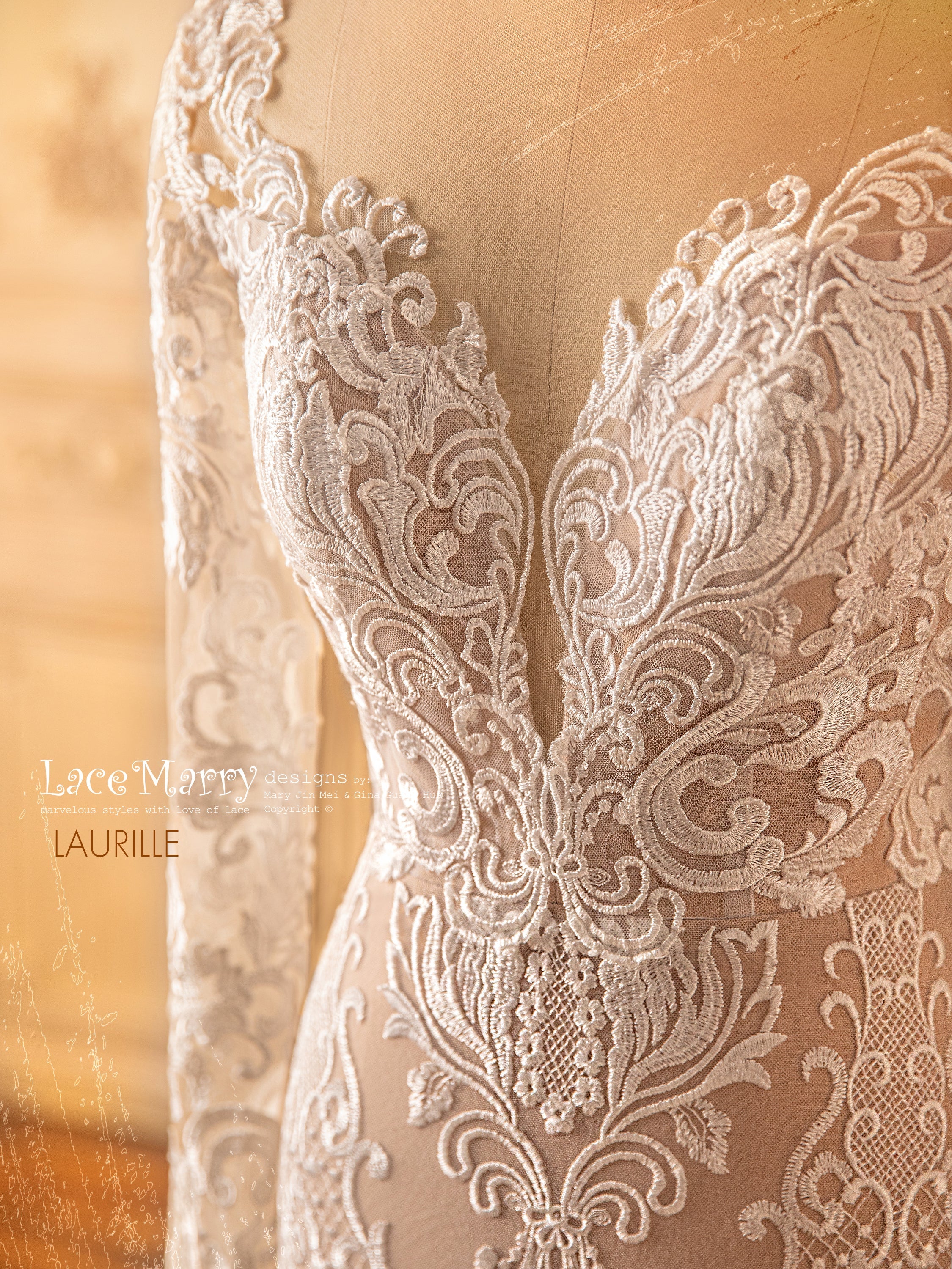 LAURILLE / Black Wedding Dress with Long Sleeves - Image 13