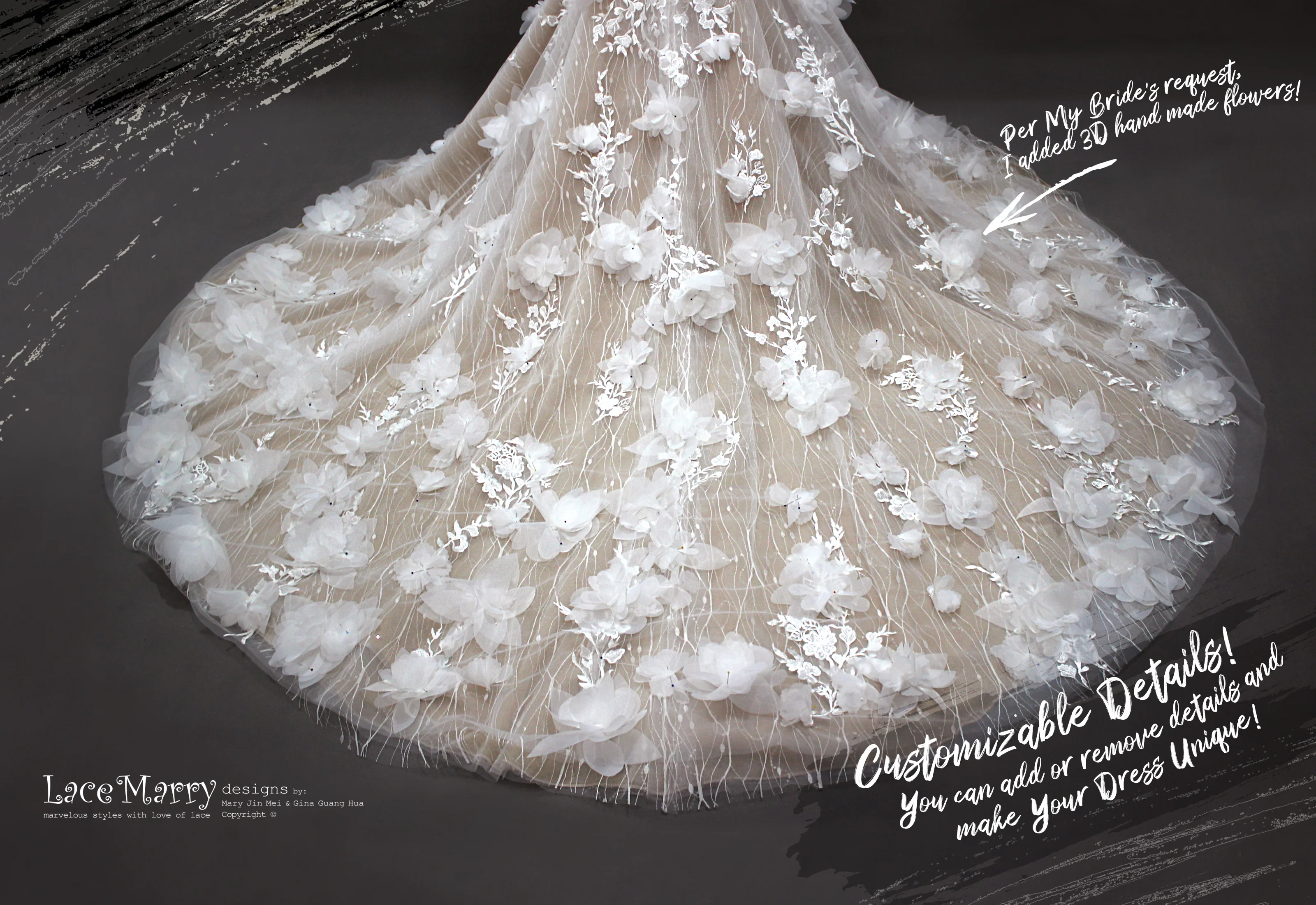 MARISSA / Strapless Mermaid Wedding Dress with Flutter Sleeves - Image 13