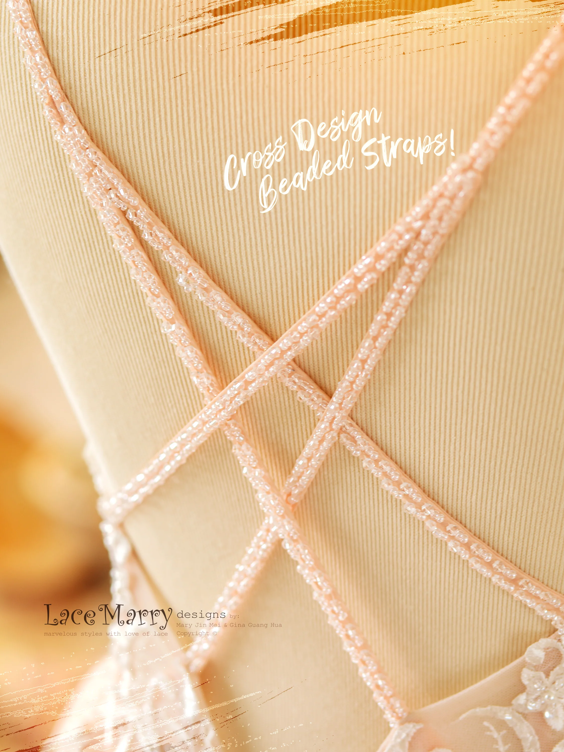 MEDEA / Blush Wedding Dress with Beading - Image 6