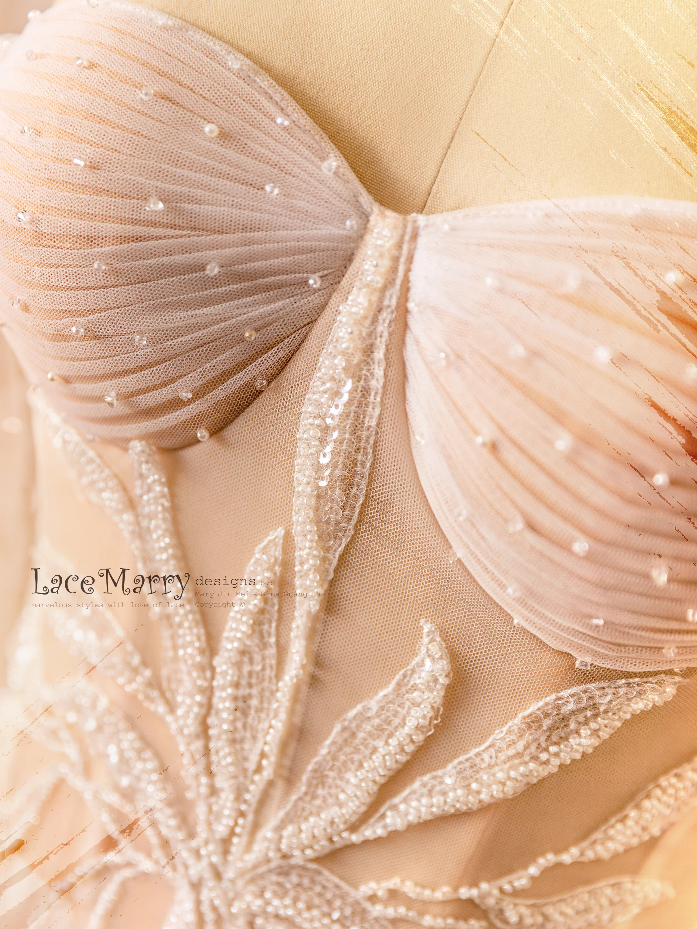 MELINA / Sexy Neckline Wedding Dress with Off Shoulder Straps - Image 4