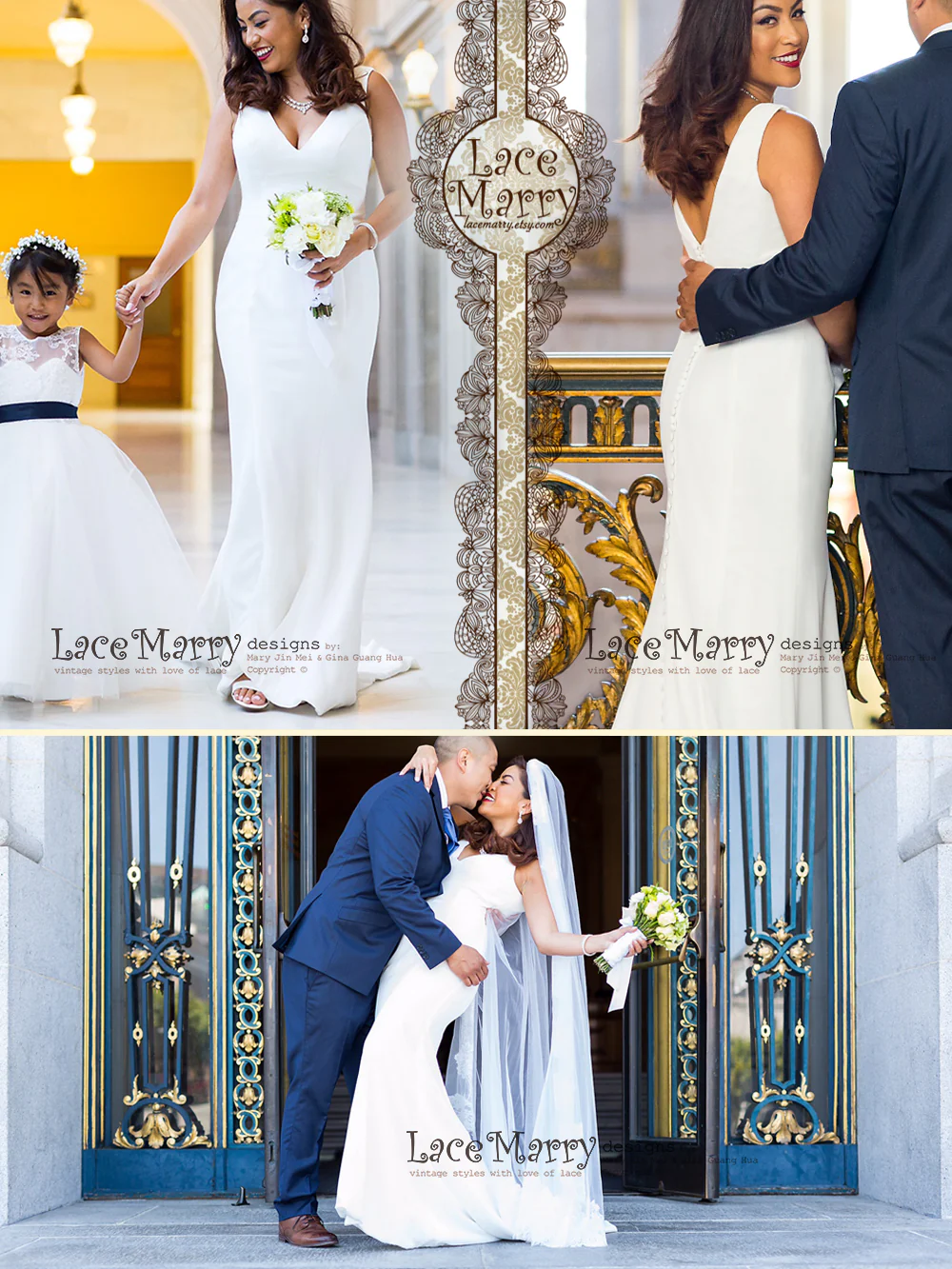 Minimalistic Simple Wedding Dress from Chiffon and Satin - Image 6