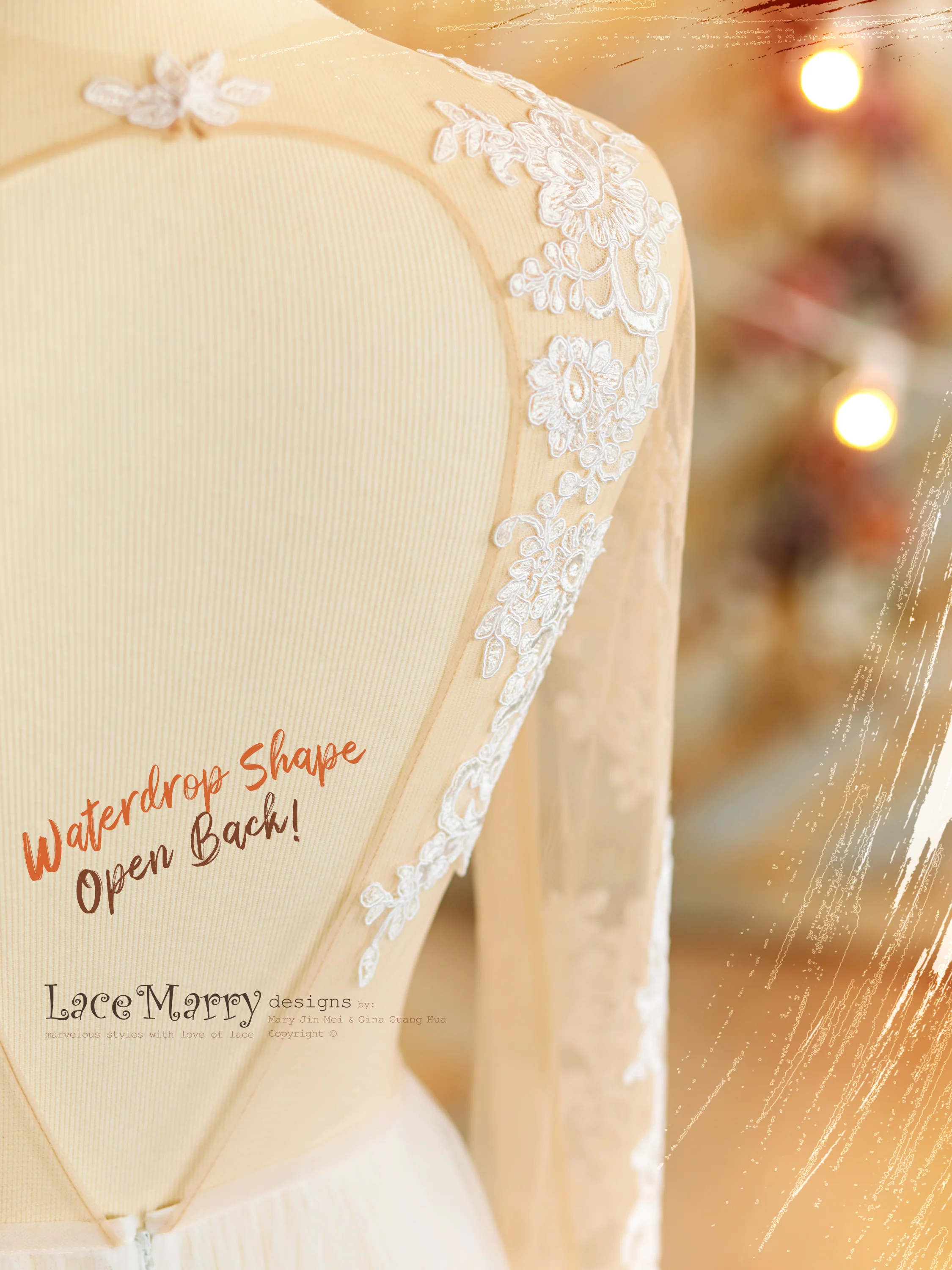 NAILA / Bohemian Wedding Dress with Long Lace Sleeves - Image 13