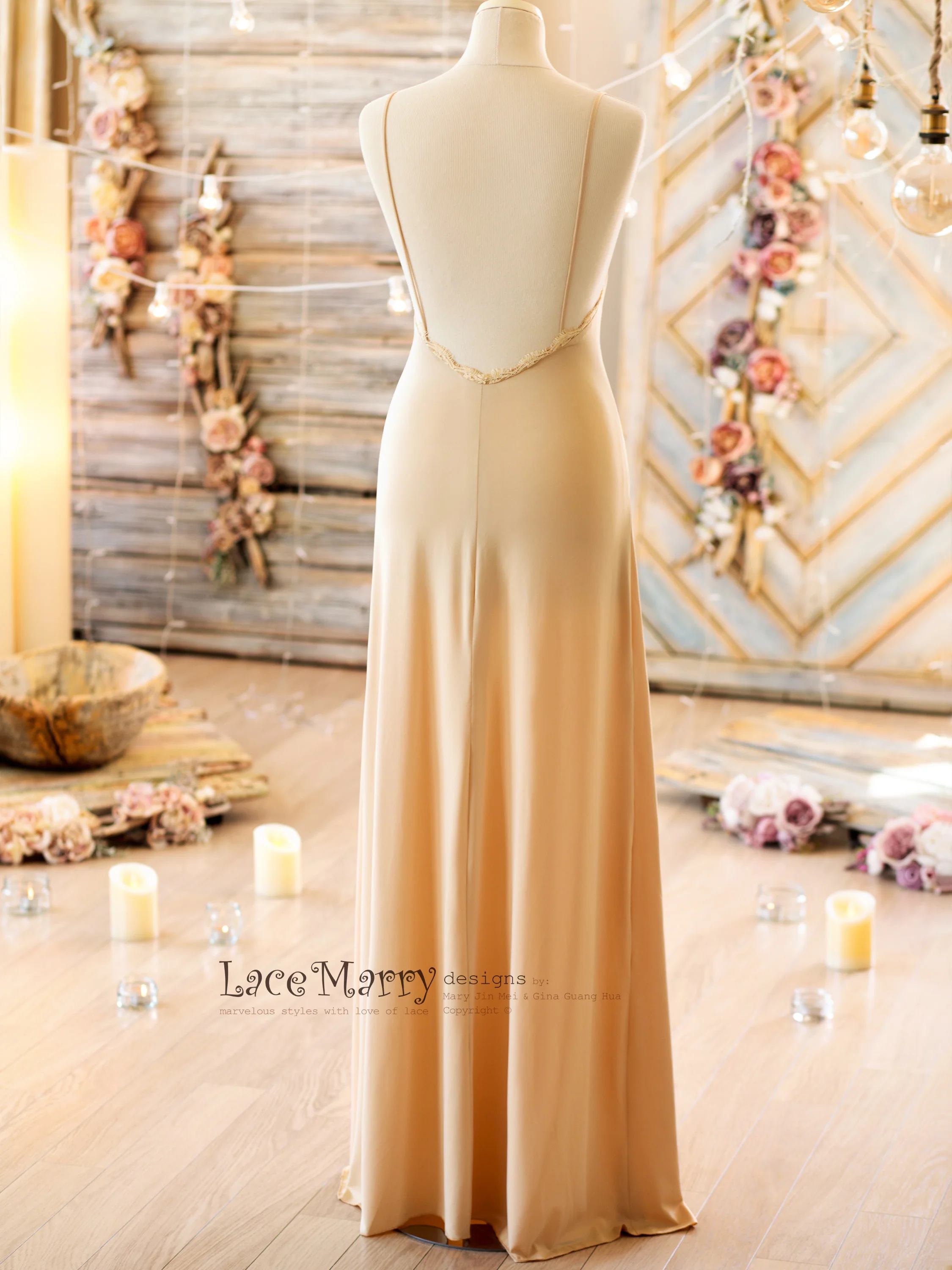 NAILA / Bohemian Wedding Dress with Long Lace Sleeves - Image 15